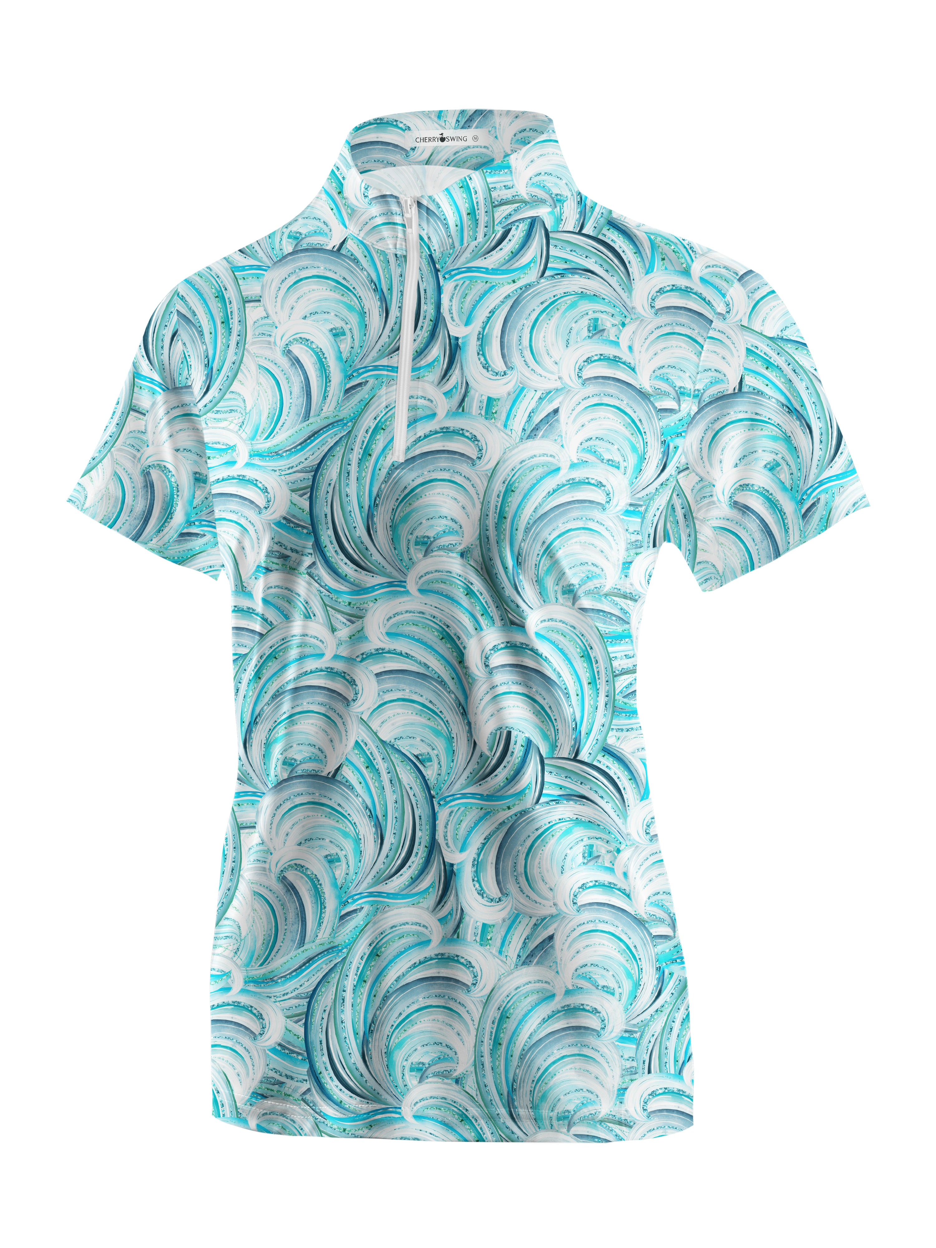 Cherryswing Women's Free Waves Short Sleeve Polos