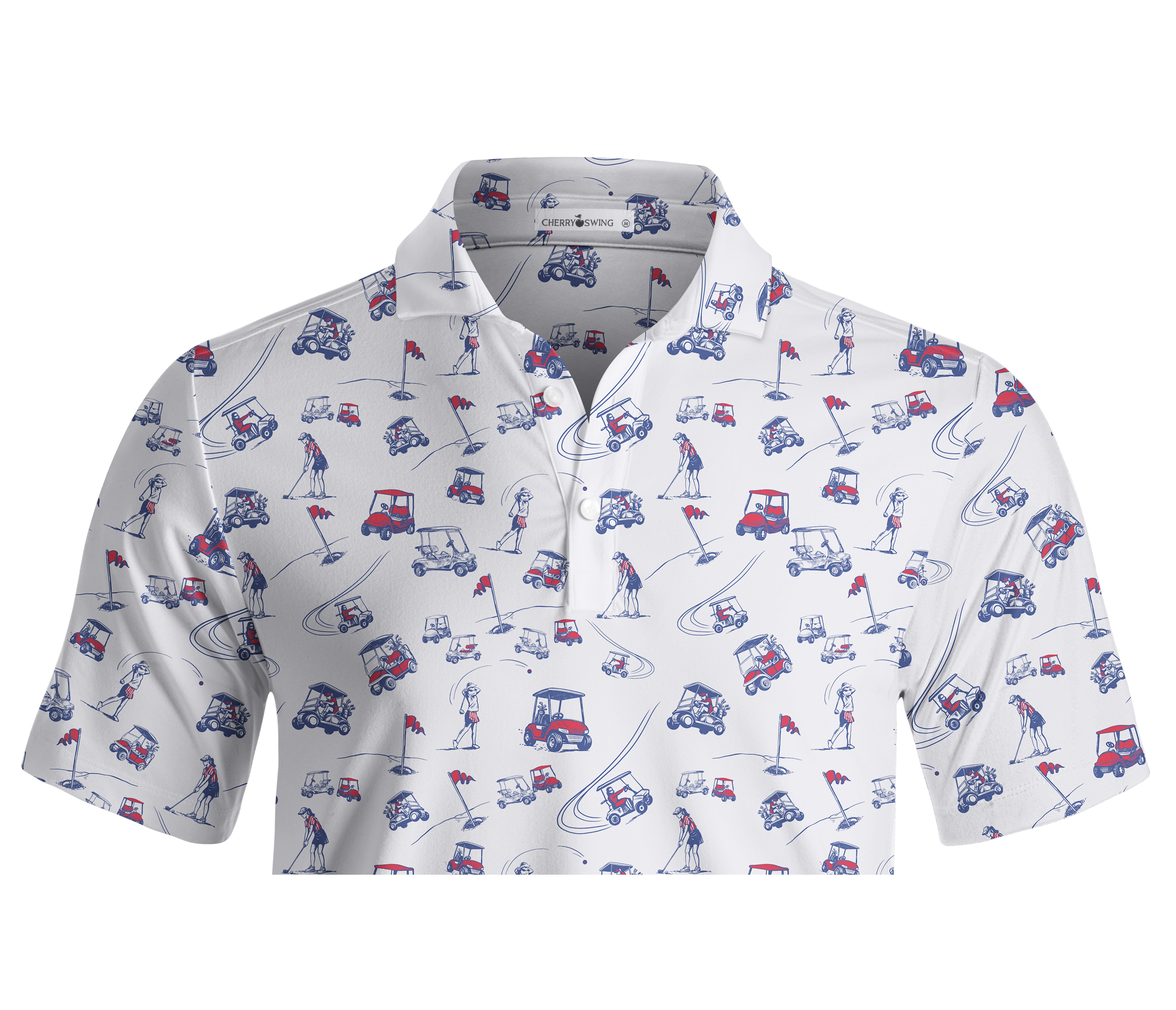 Cherryswing Charm of Vintage Men's Golf Short Sleeve Polos 