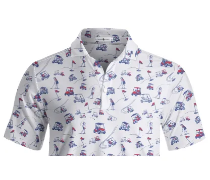 Cherryswing Charm of Vintage Men's Golf Short Sleeve Polos 