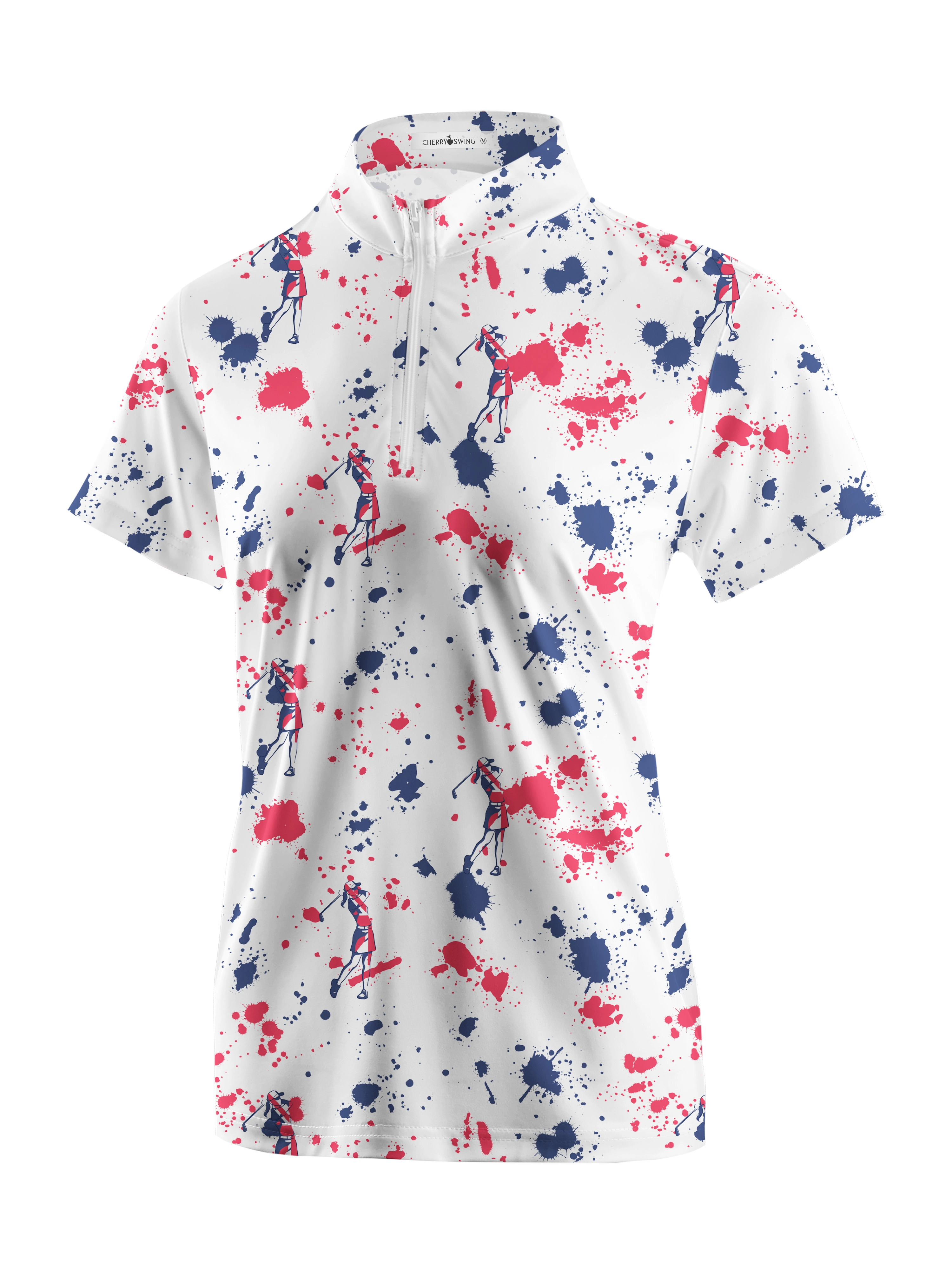 Cherryswing Women's Silhouetted Golfers Short Sleeve Polos