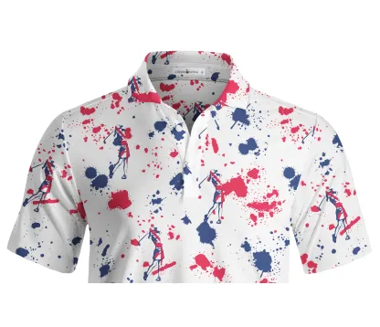 Cherryswing Silhouetted Golfers Men's Golf Short Sleeve Polos 