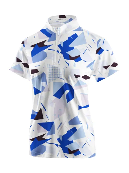 Cherryswing Women's Abstract Art Short Sleeve Polos