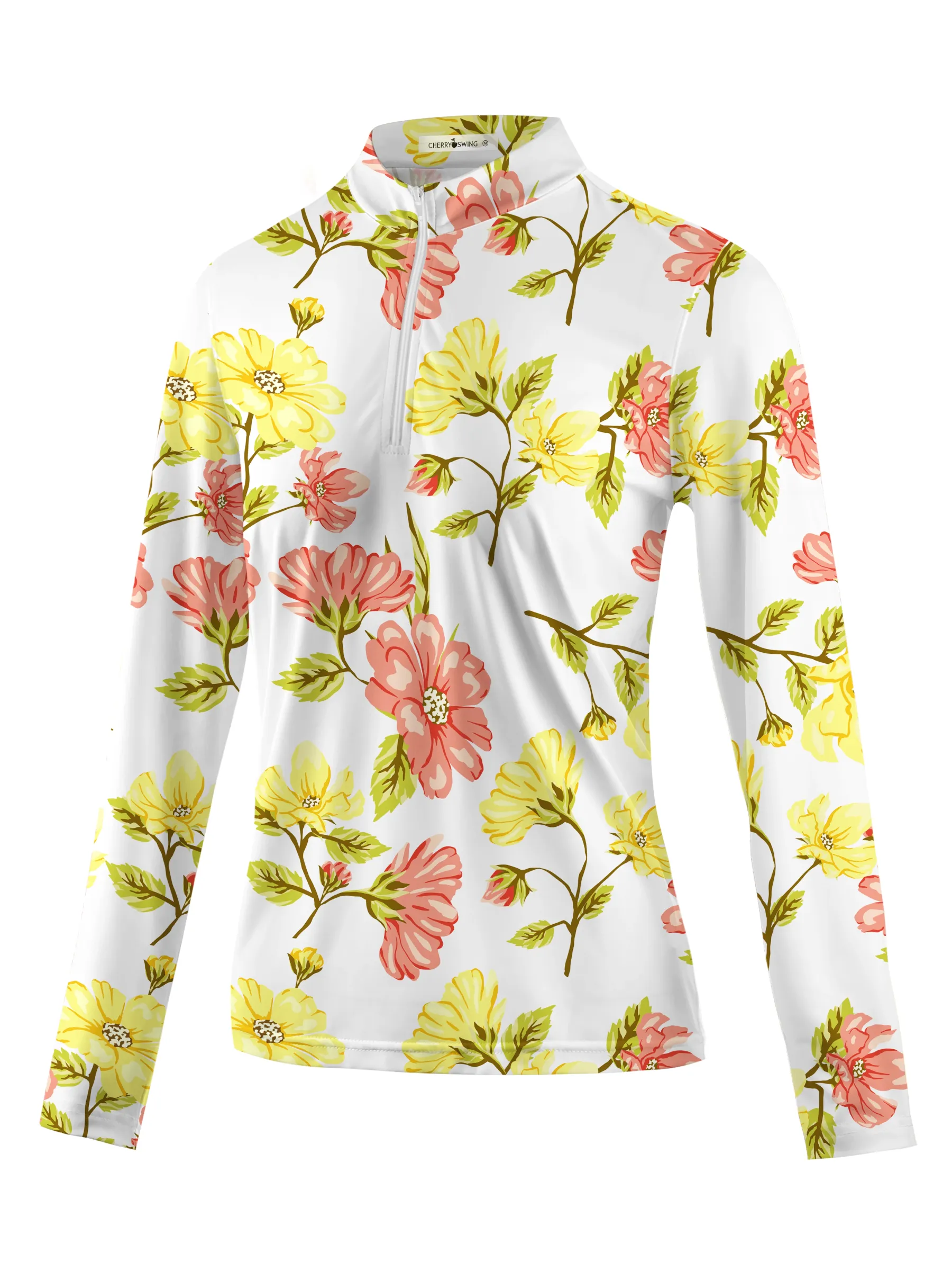 Cherryswing Women's Colorful Spring Long Sleeve Polo Shirt