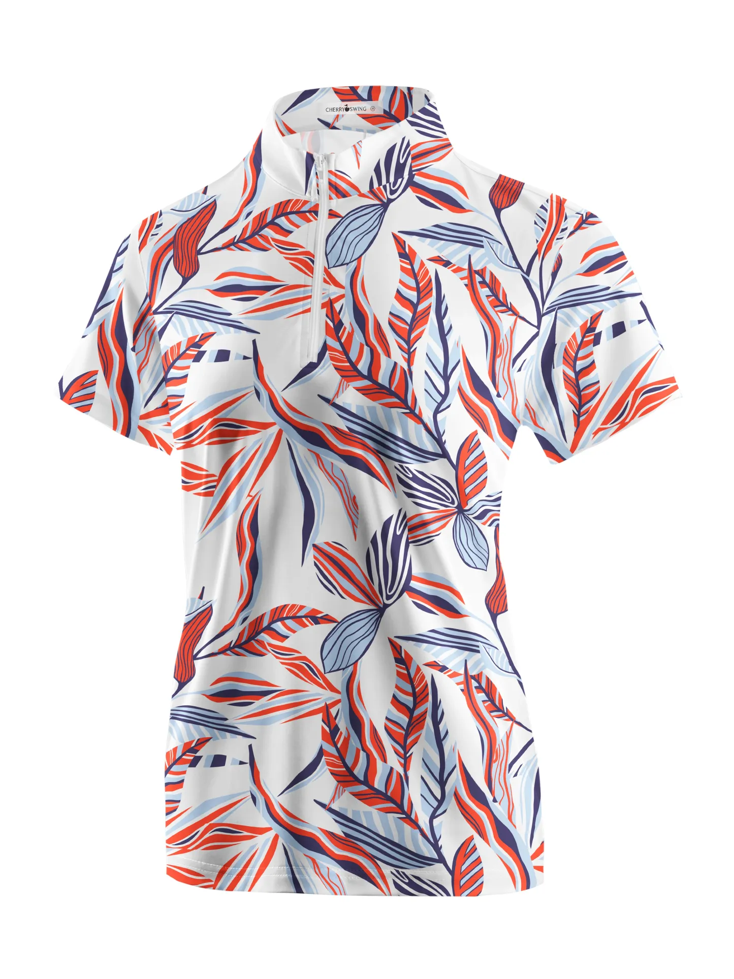 Cherryswing Women's Abstract Expressionism Short Sleeve Polos