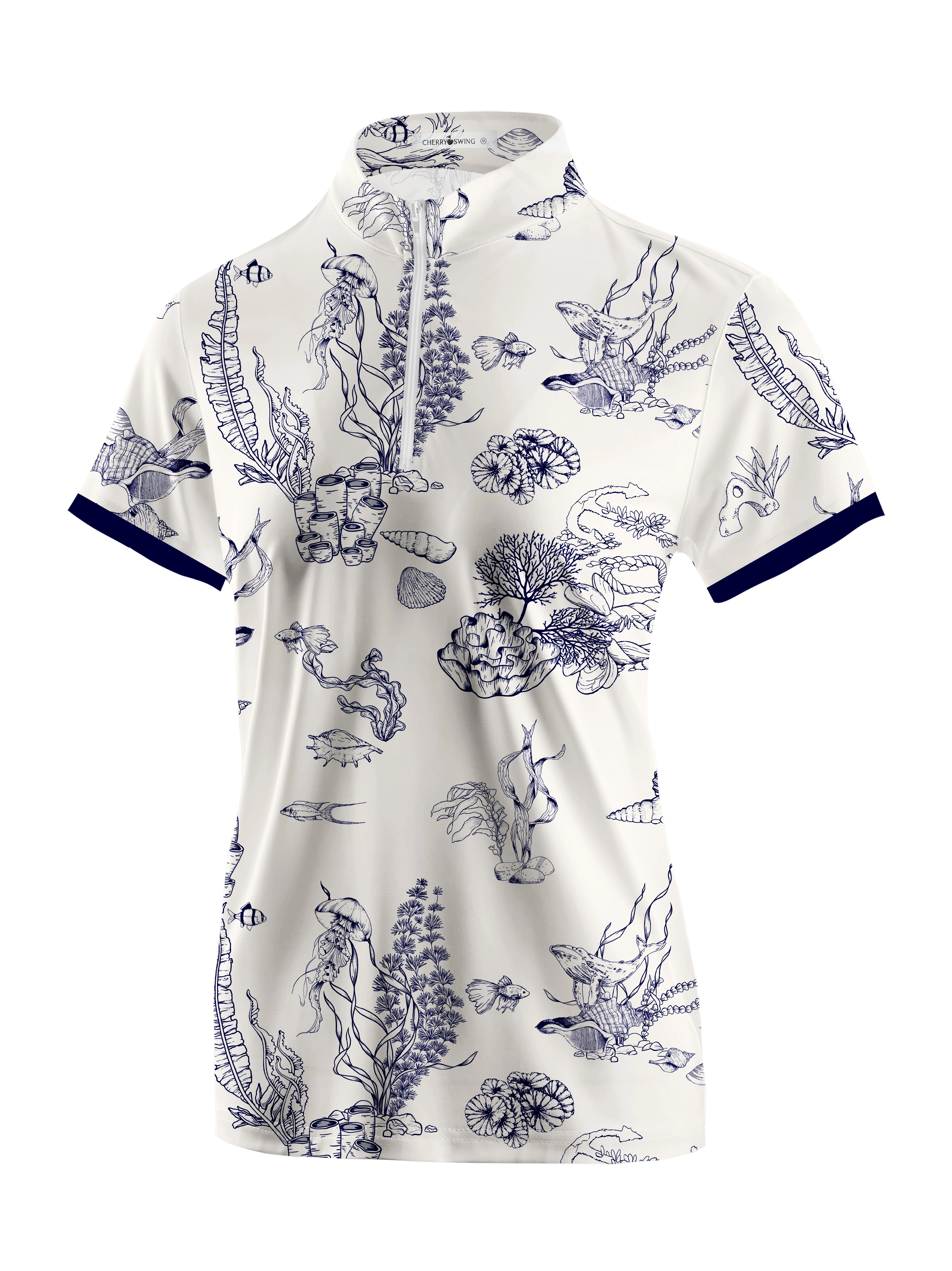 Cherryswing Women's Whimsical Nature Short Sleeve Polos