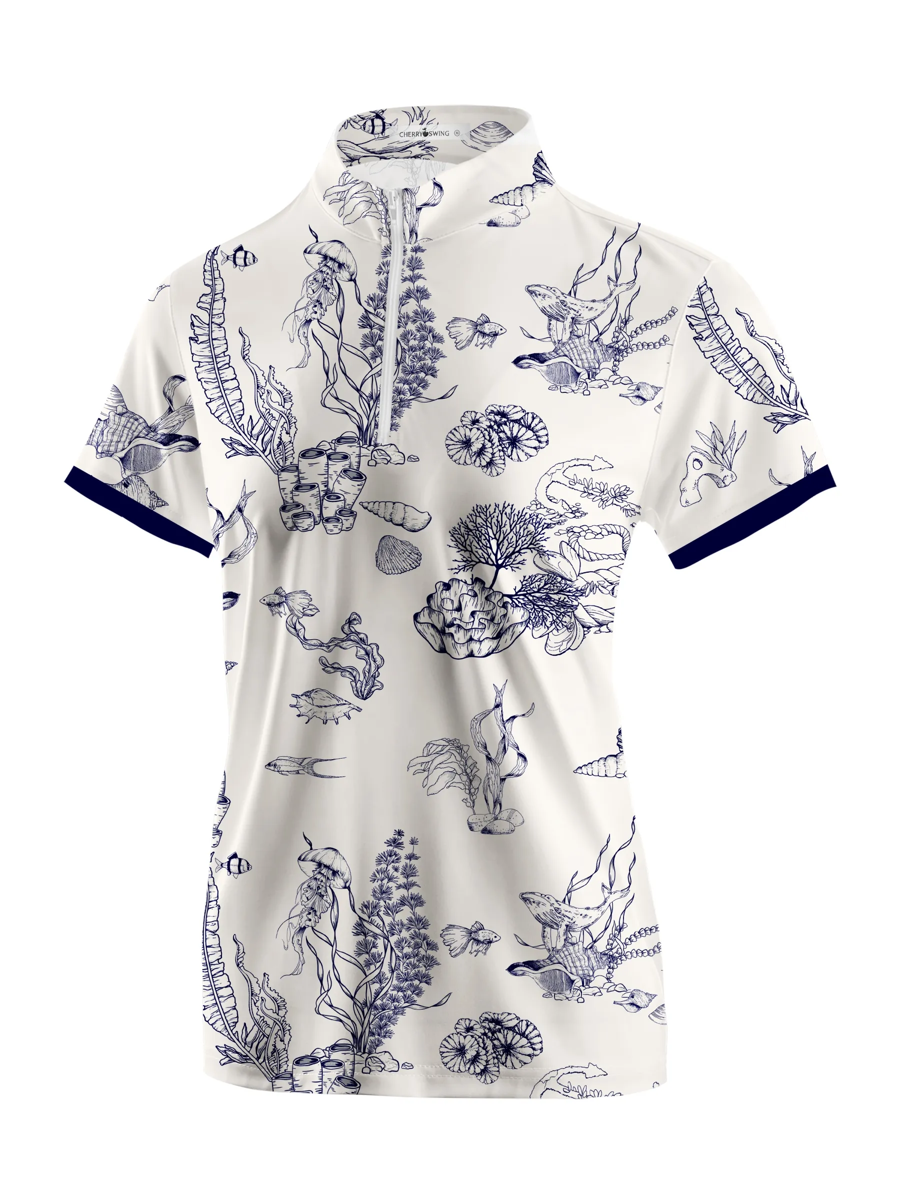 Cherryswing Women's Whimsical Nature Short Sleeve Polos