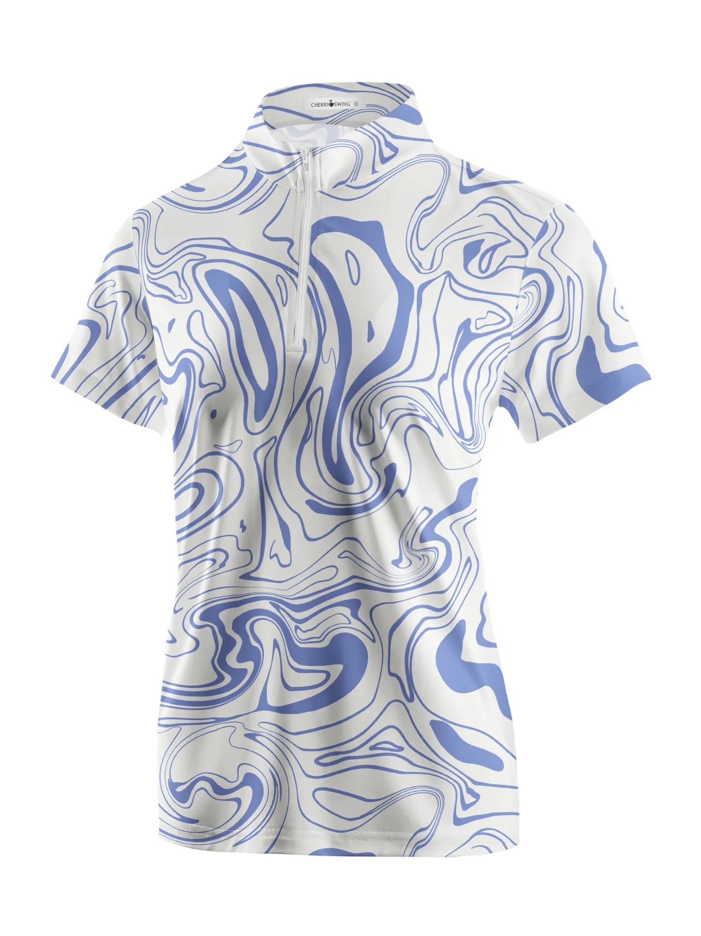 Cherryswing Women's Flowing Water Short Sleeve Polos