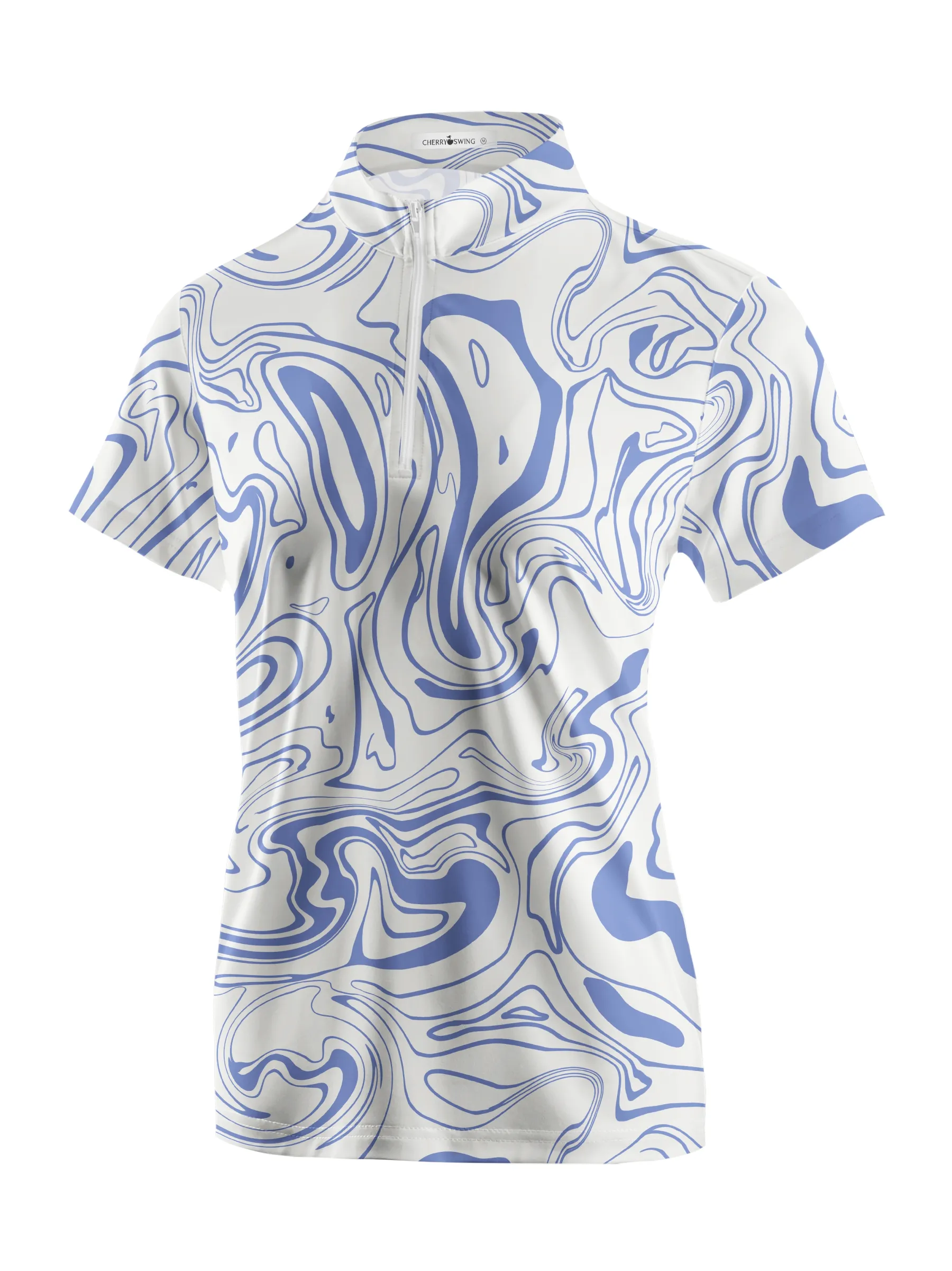 Cherryswing Women's Flowing Water Short Sleeve Polos