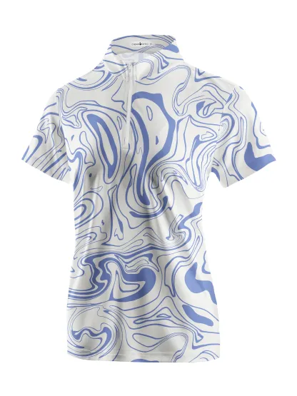 Cherryswing Women's Flowing Water Short Sleeve Polos