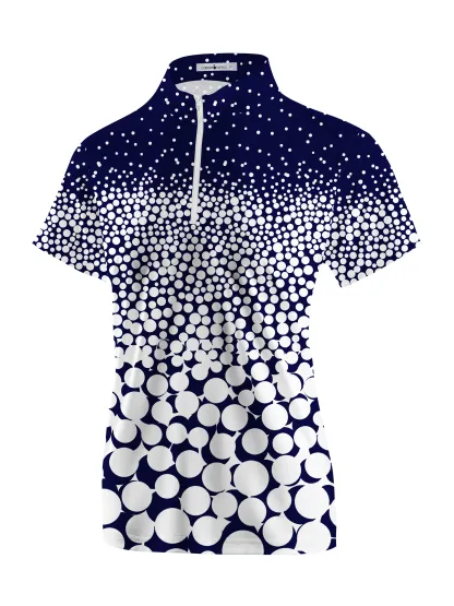 Cherryswing Women's Vivid Floral Short Sleeve Polos