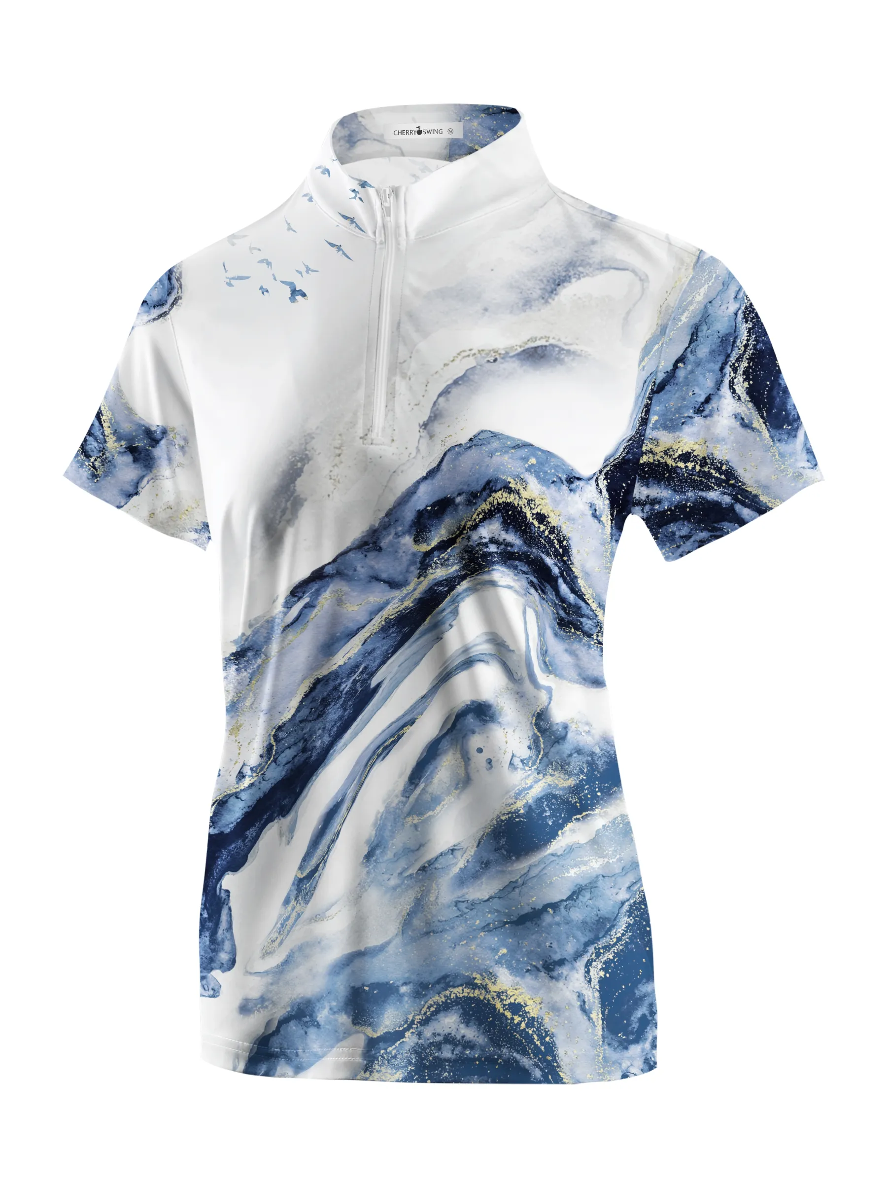 Cherryswing Women's Natural Patterns Short Sleeve Polos