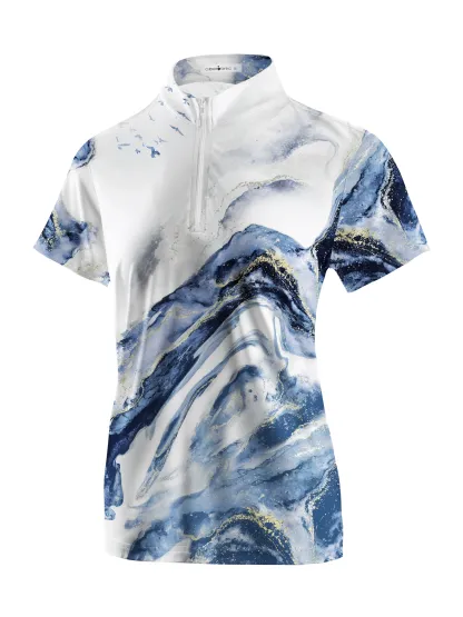 Cherryswing Women's Natural Patterns Short Sleeve Polos