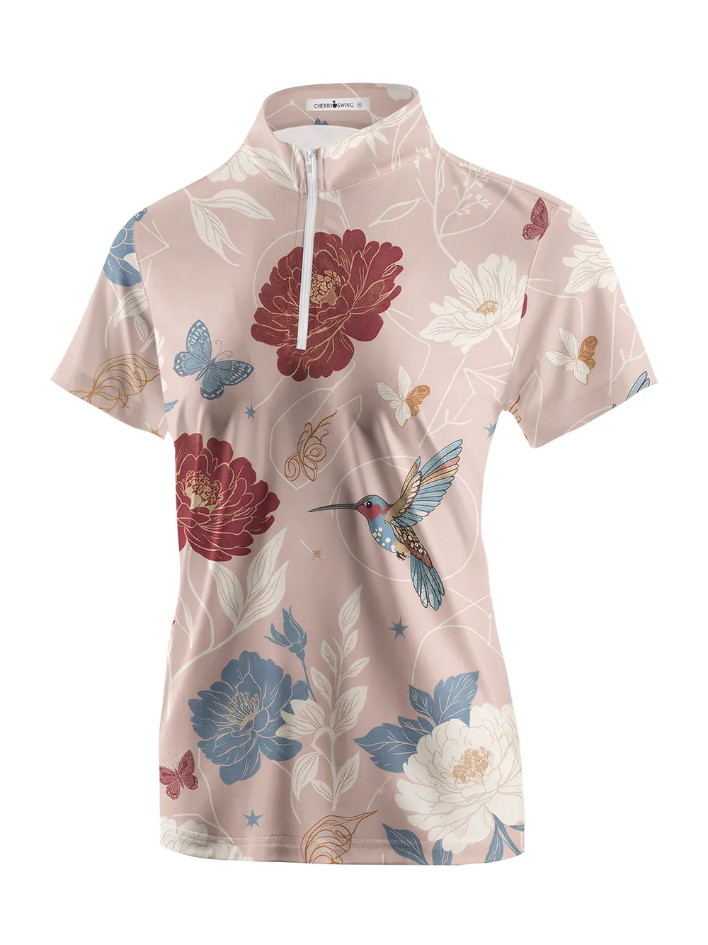 Cherryswing Women's Enchanted Garden Short Sleeve Polos