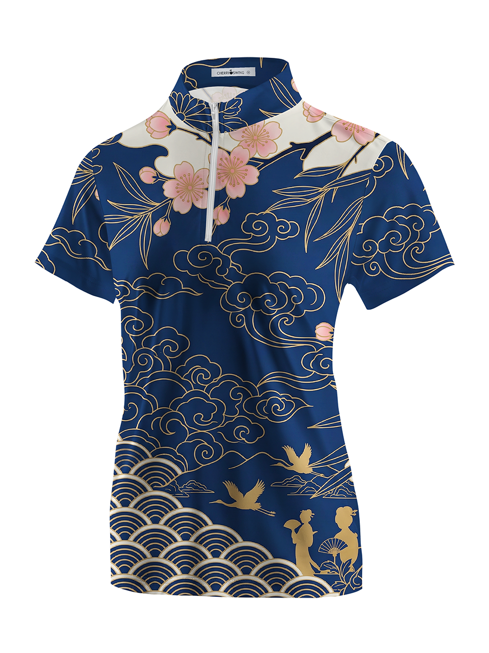 Cherryswing Women's Imperial Sakura Short Sleeve Polos