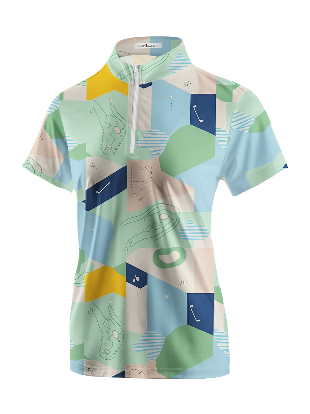 Cherryswing Women's Course Collage Short Sleeve Polos