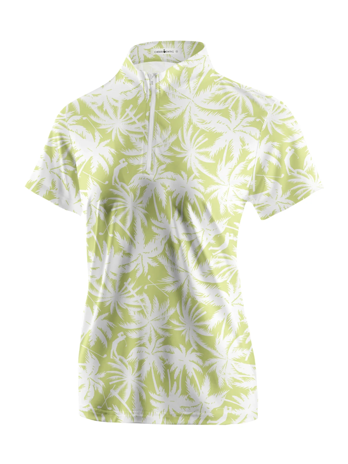 Cherryswing Women's Coconut Tree Print Golf Short Sleeve Polo Shirt