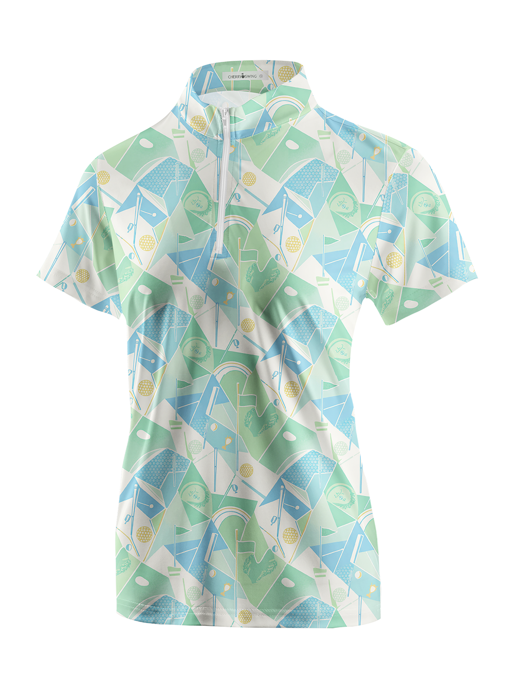 Cherryswing Women's Fairway Geo Short Sleeve Polos