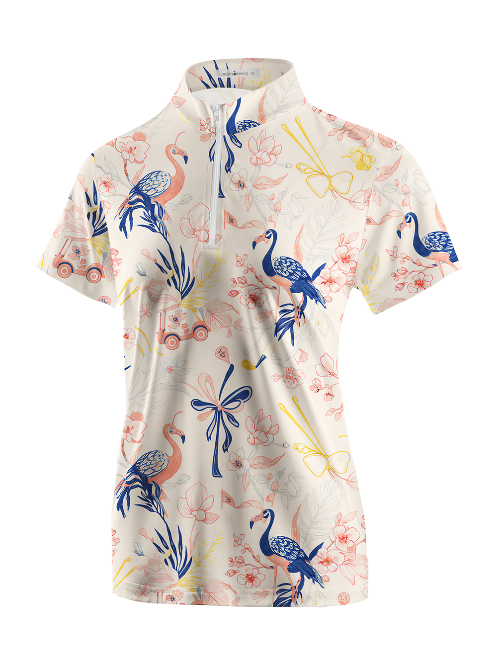 Cherryswing Women's Flamingo Fairway Short Sleeve Polos