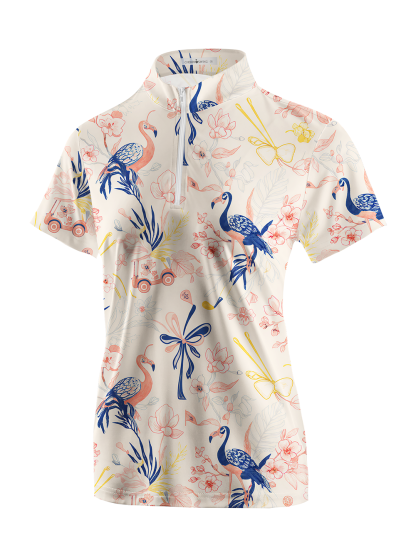 Cherryswing Women's Flamingo Fairway Short Sleeve Polos