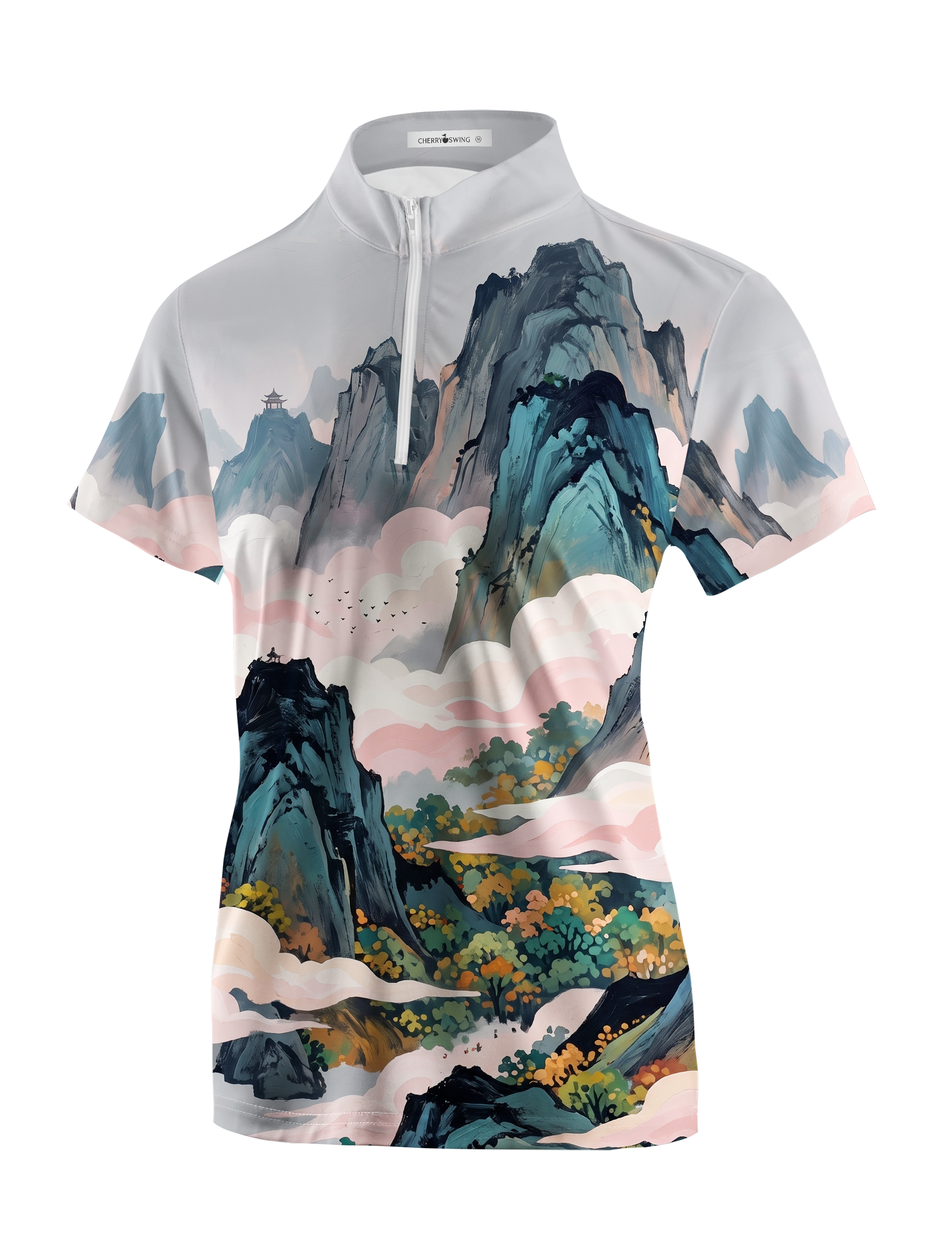 Cherryswing Women's Mist Mountain Short Sleeve Polos