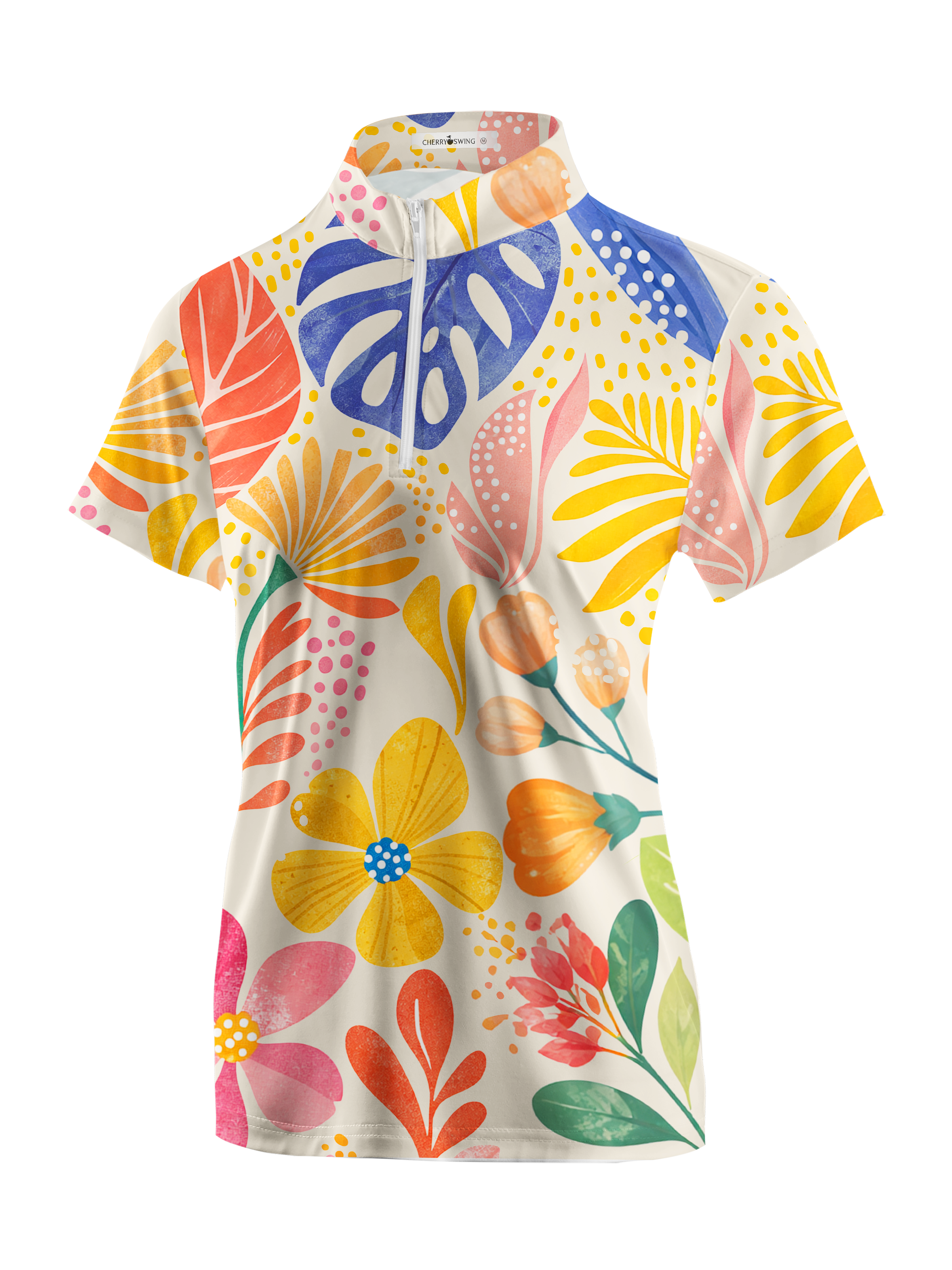 Cherryswing Women's Citrus Bloom Short Sleeve Polos