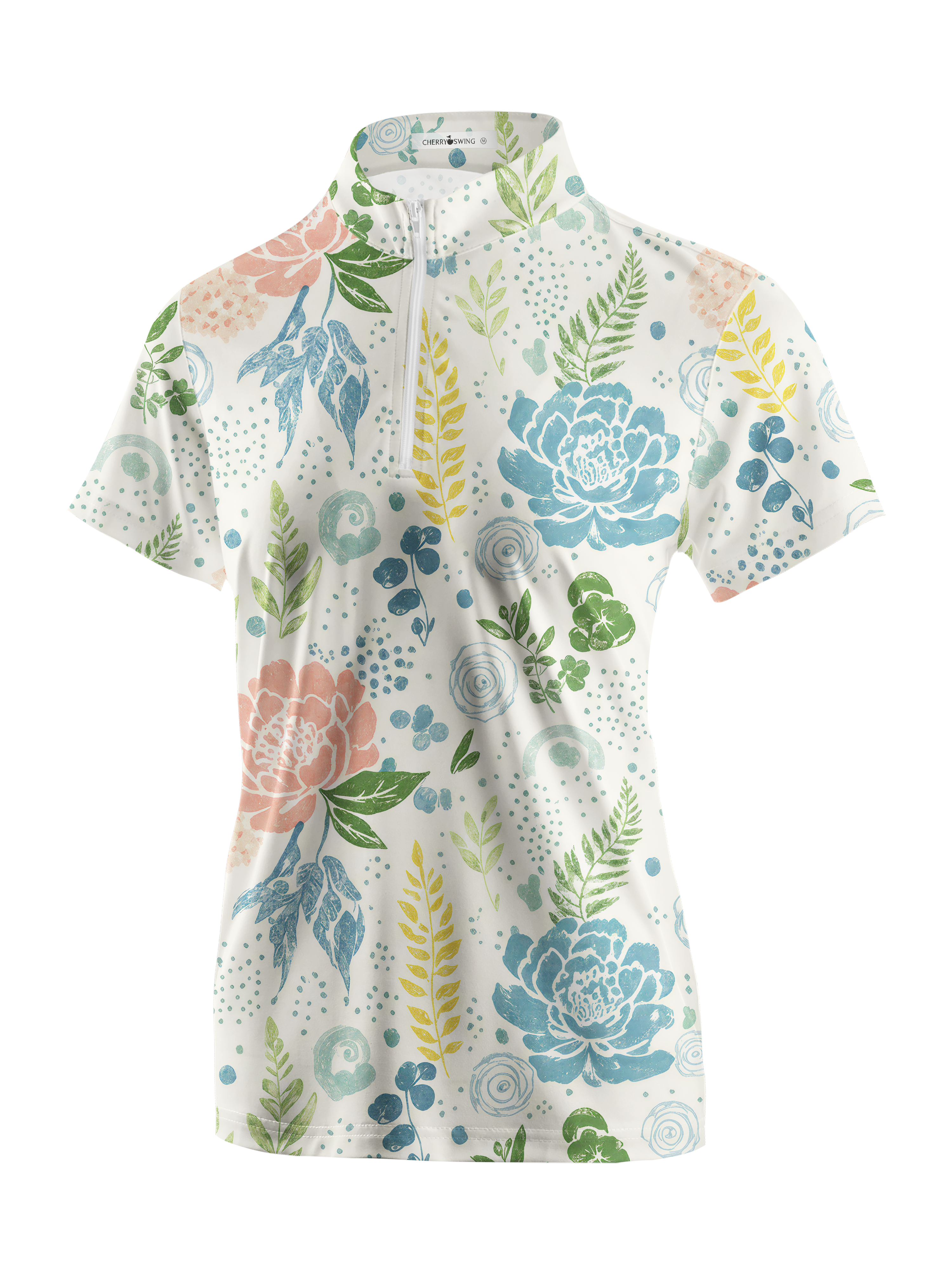 Cherryswing Women's Pastel Garden Short Sleeve Polos
