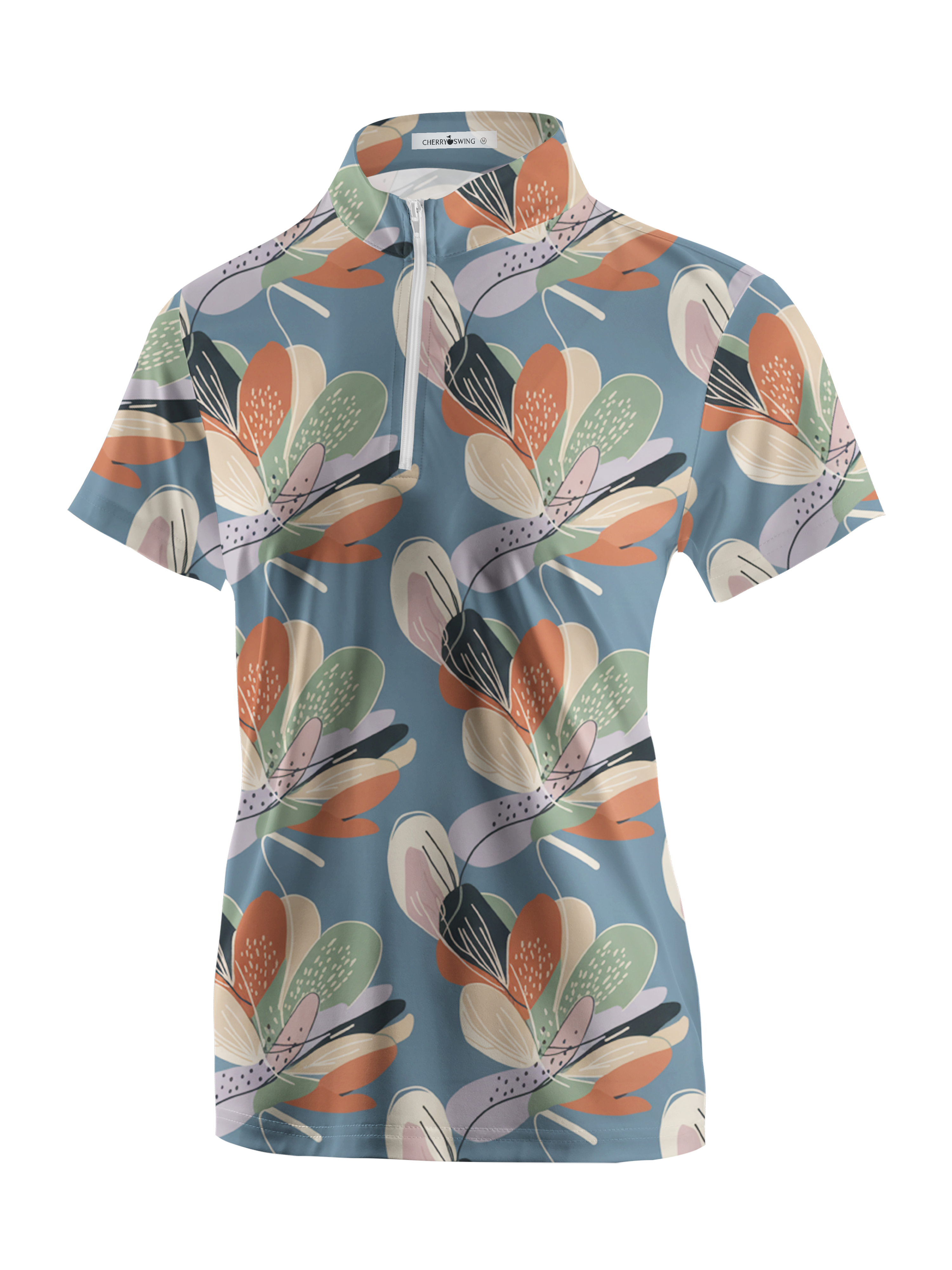 Cherryswing Women's Coastal Bloom Short Sleeve Polos
