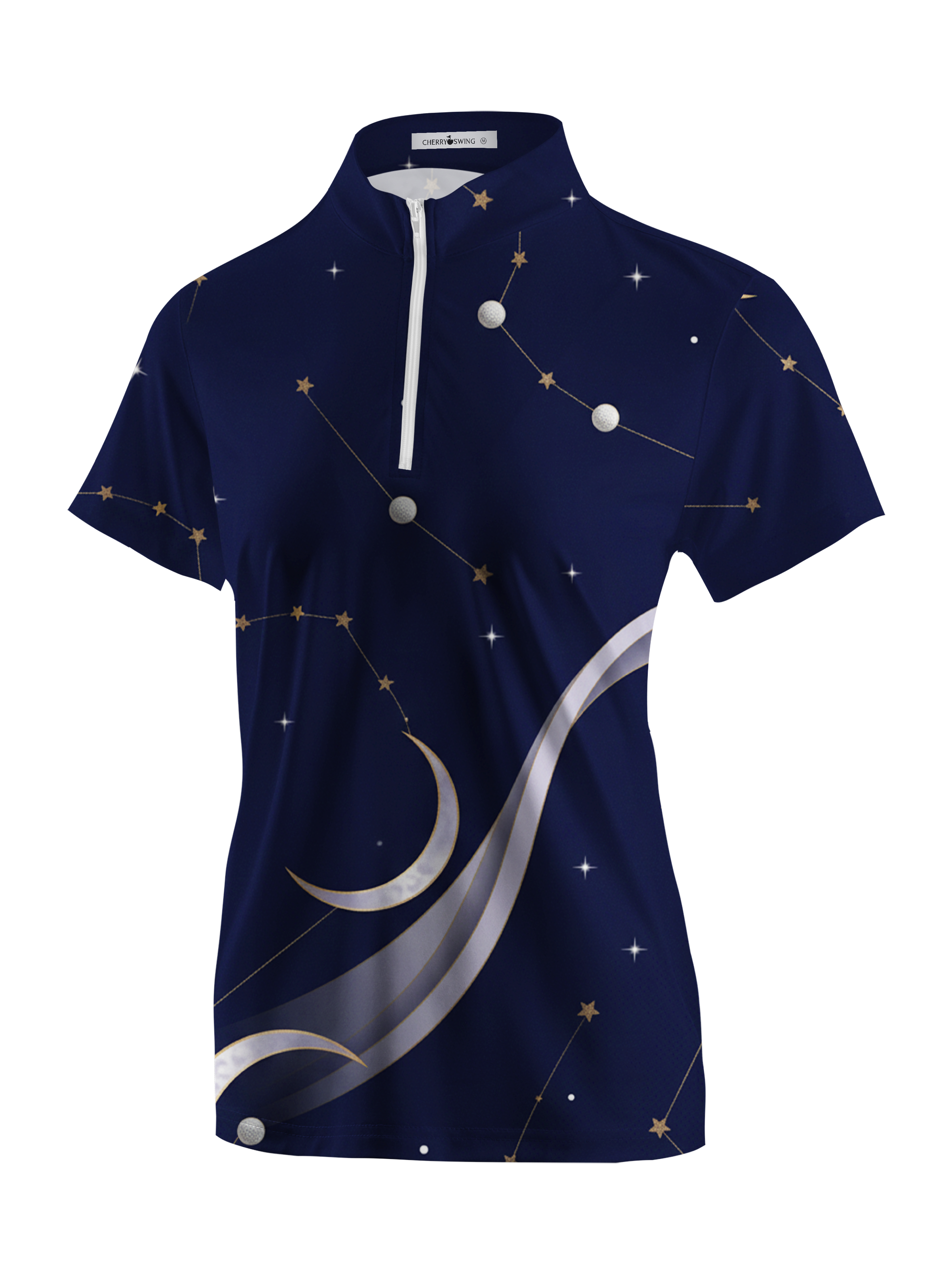 Cherryswing Women's Night Orbit Short Sleeve Polos
