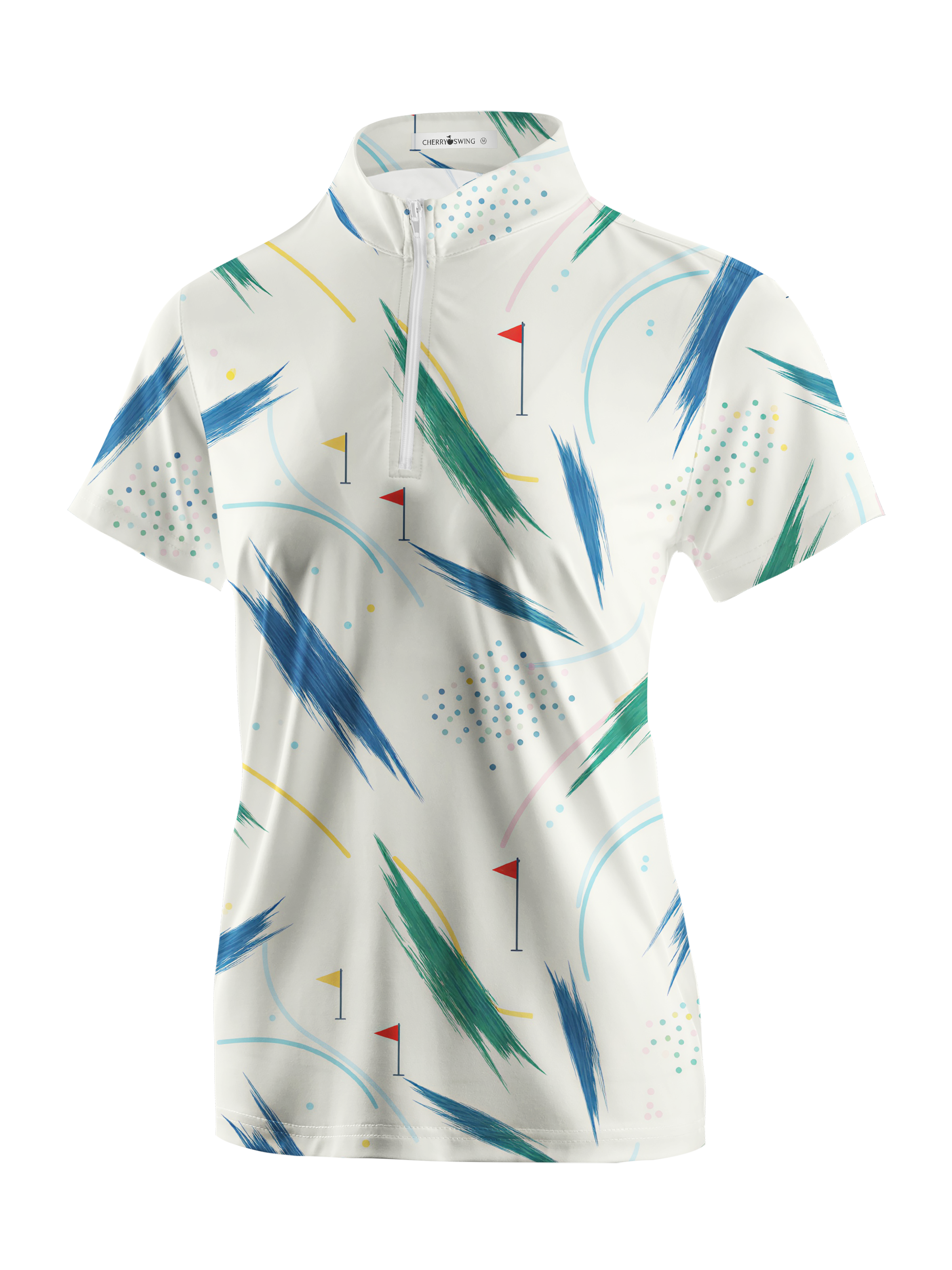 Cherryswing Women's Brushstroke Fairway Short Sleeve Polos