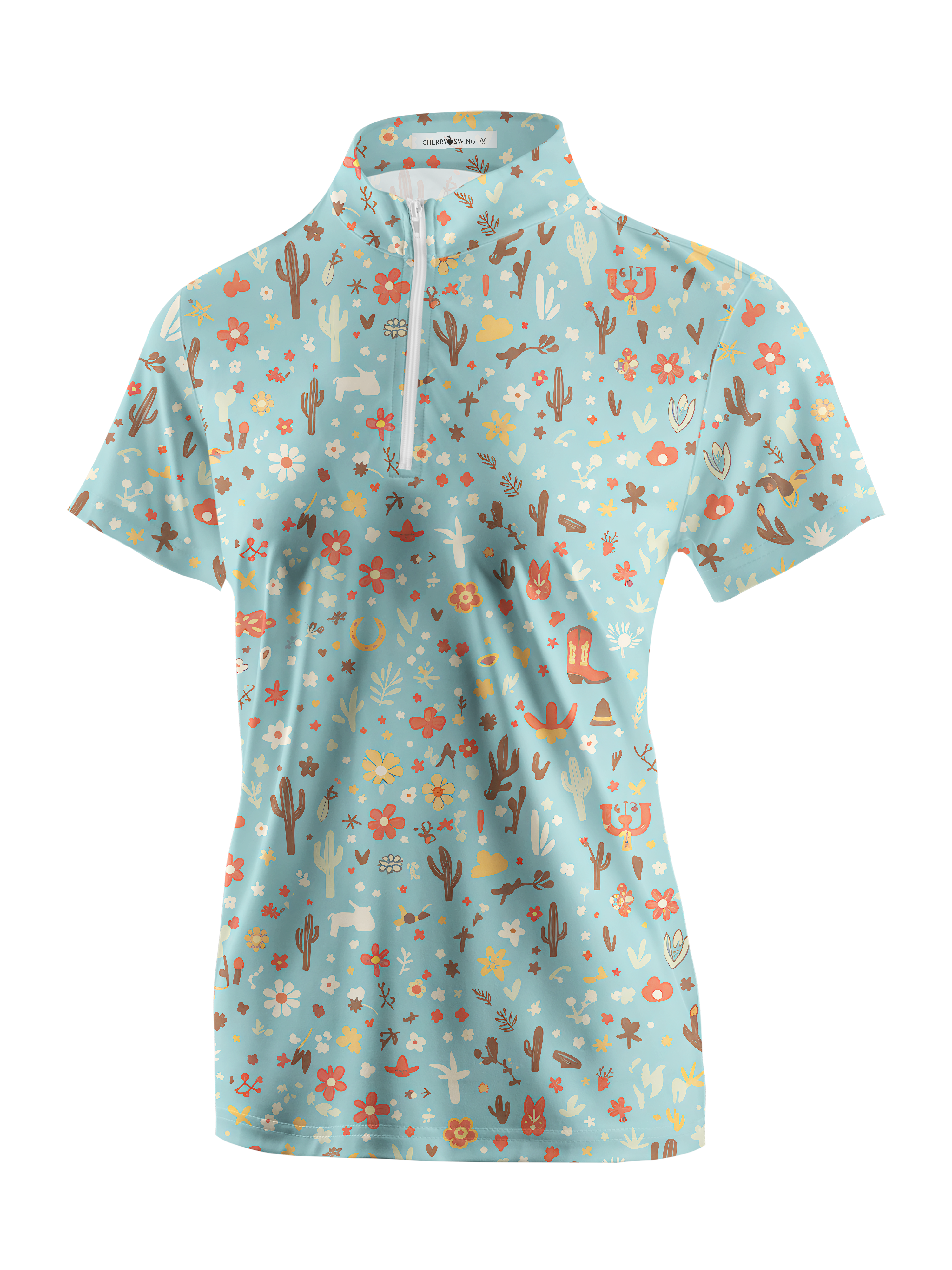 Cherryswing Women's Desert Bloom Short Sleeve Golf Shirt