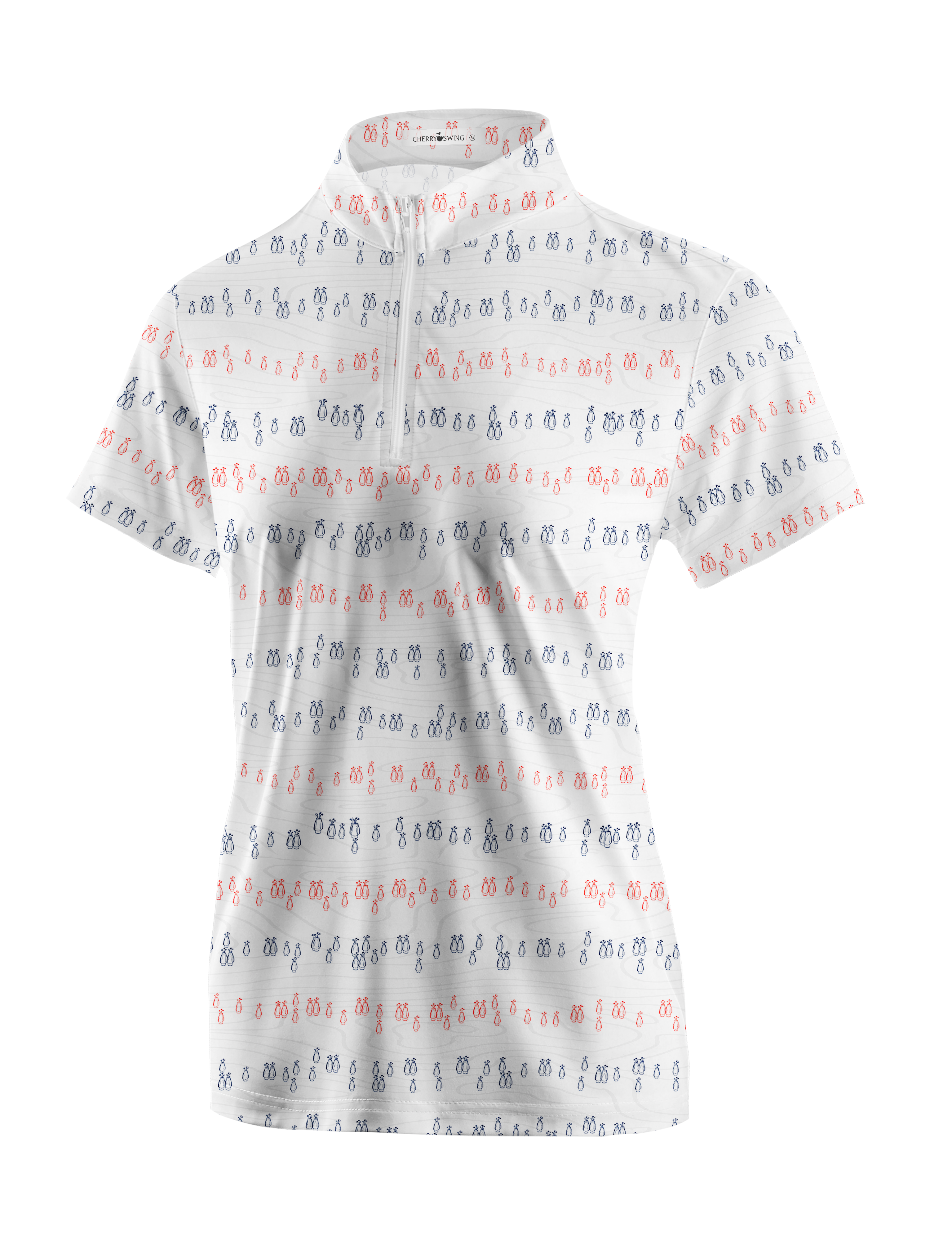 Cherryswing Women's Golfer Stripe Short Sleeve Golf Shirt