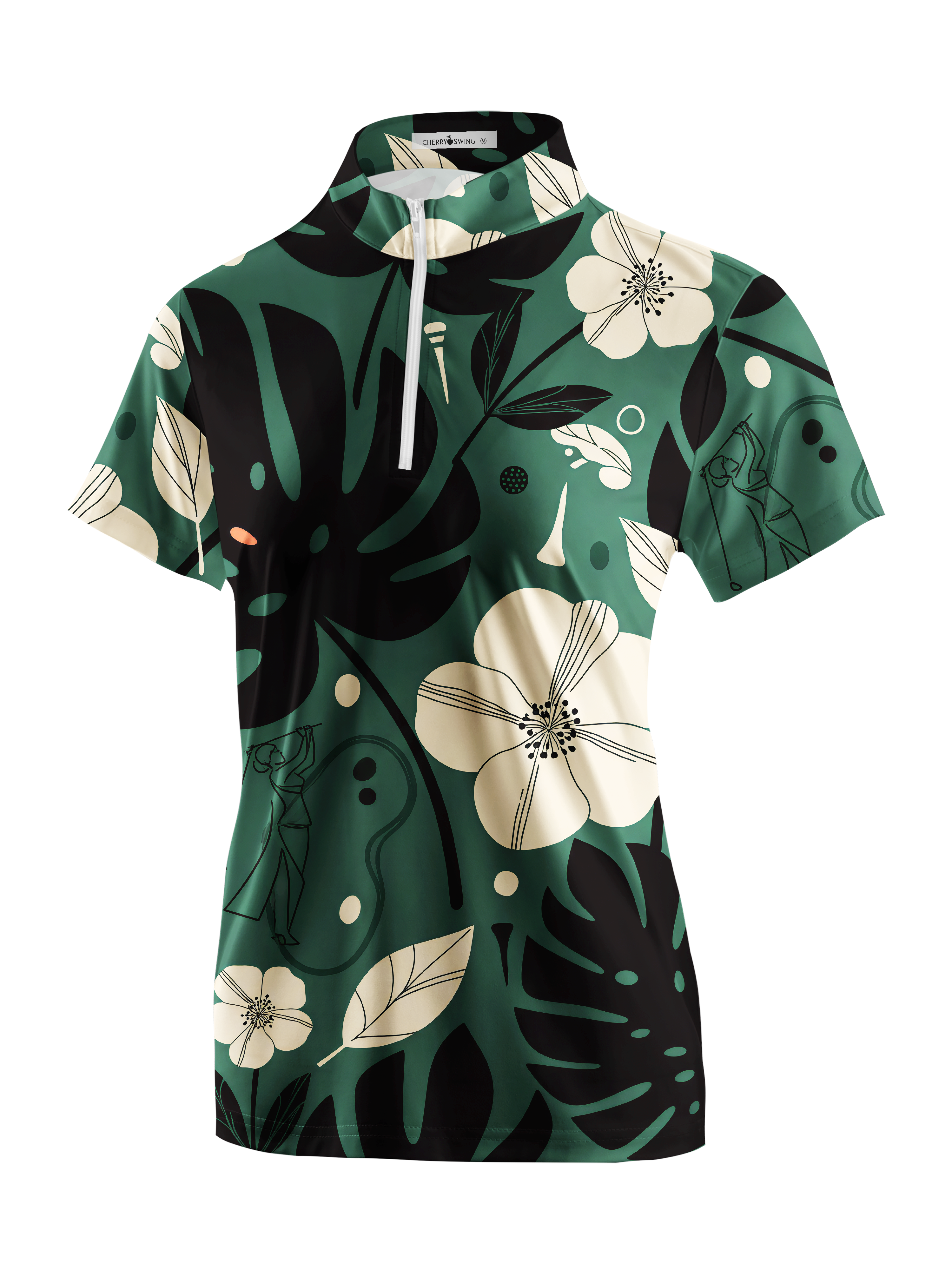 Cherryswing Women's Botanical Fairway Short Sleeve Golf Shirt