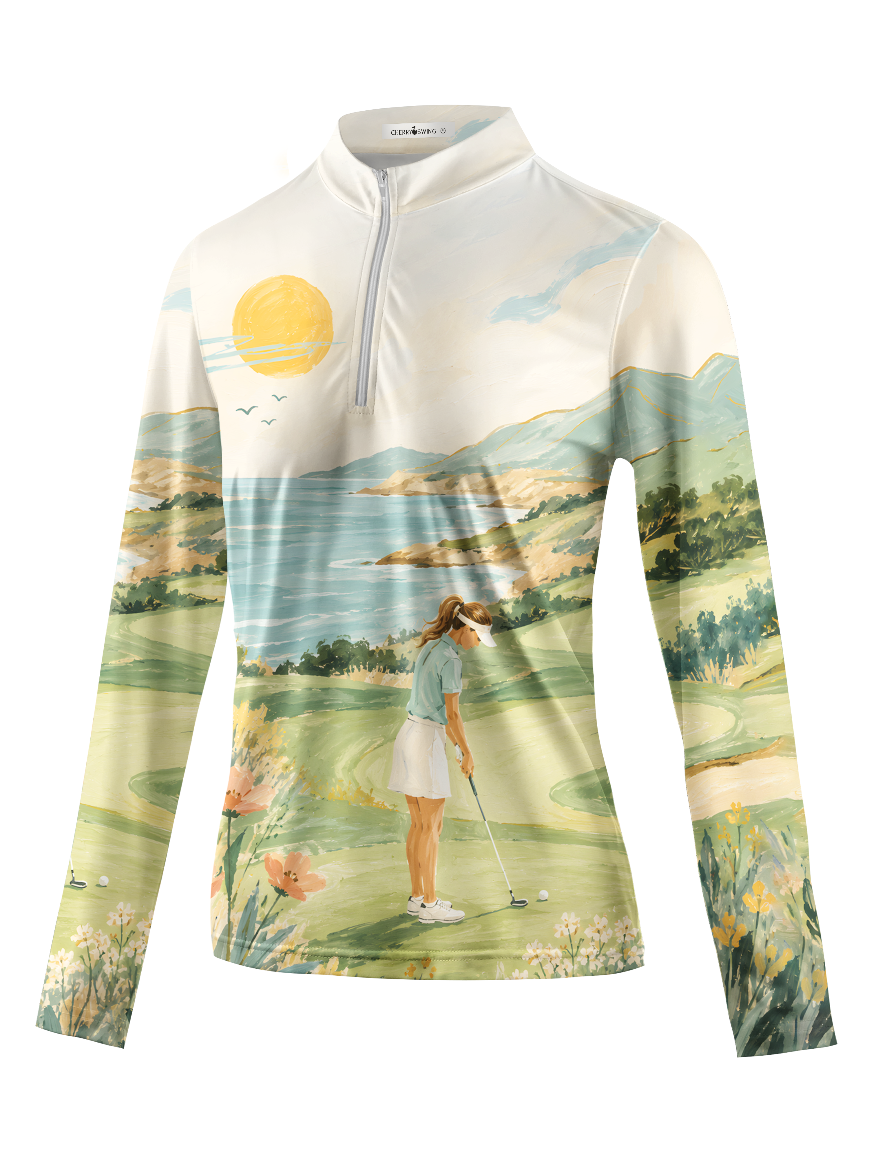 Cherryswing Women's Sunset Putt Long Sleeve Golf Shirt