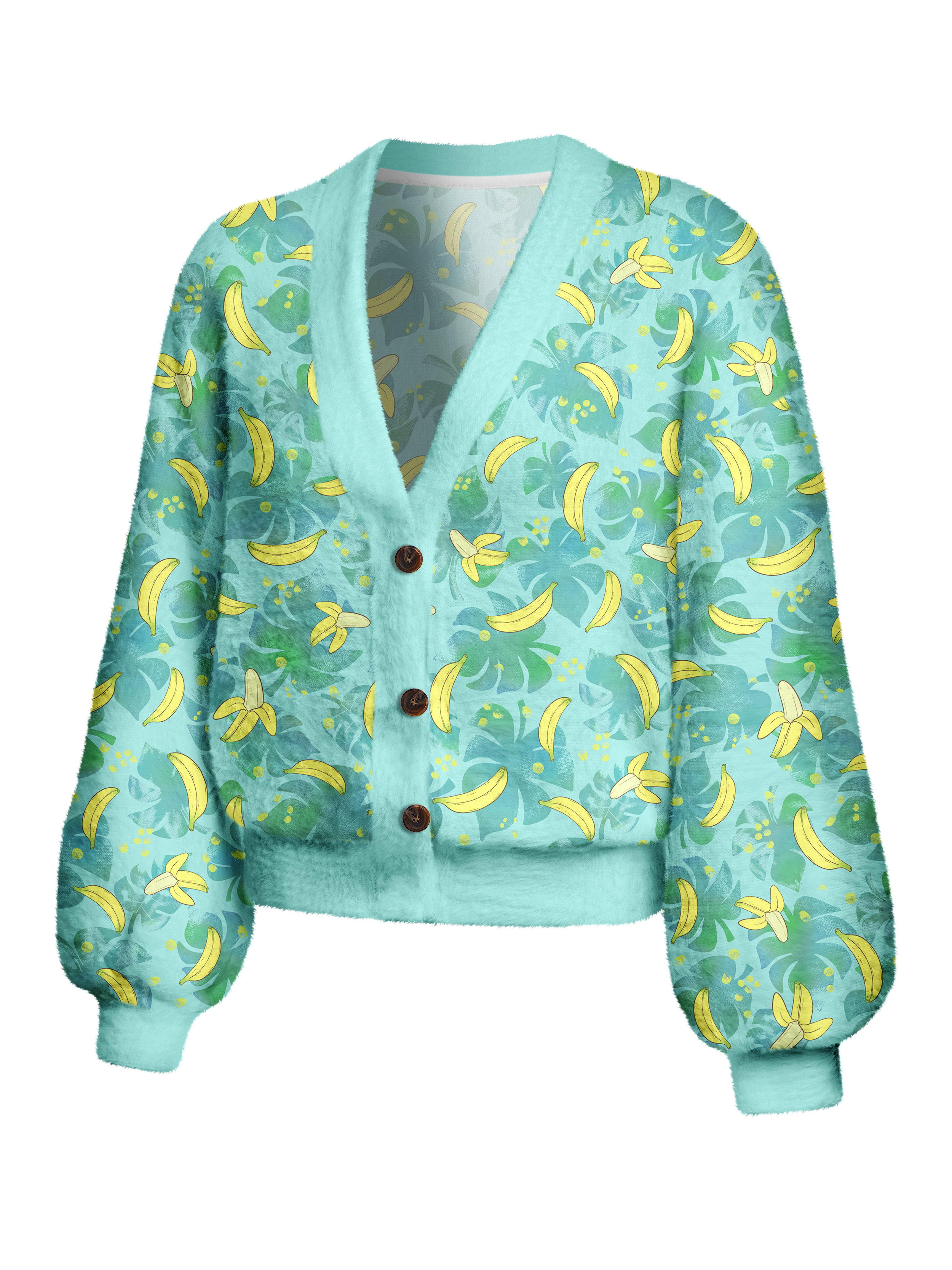 Cherryswing Women's Banana Grove Fuzzy Knit Golf Cardigan