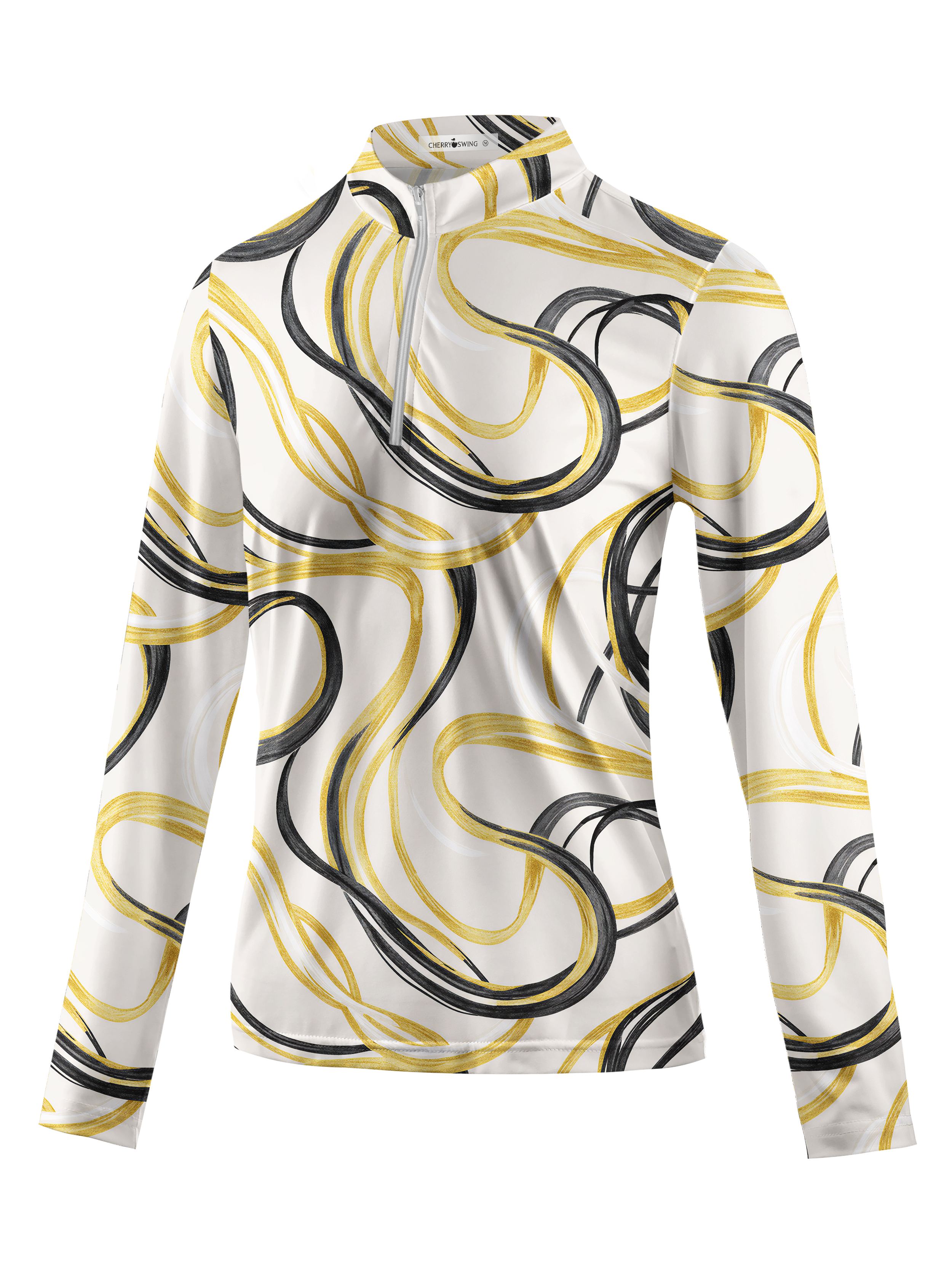 Cherryswing Women's Gilded Ink Flow Long Sleeve Golf Shirt