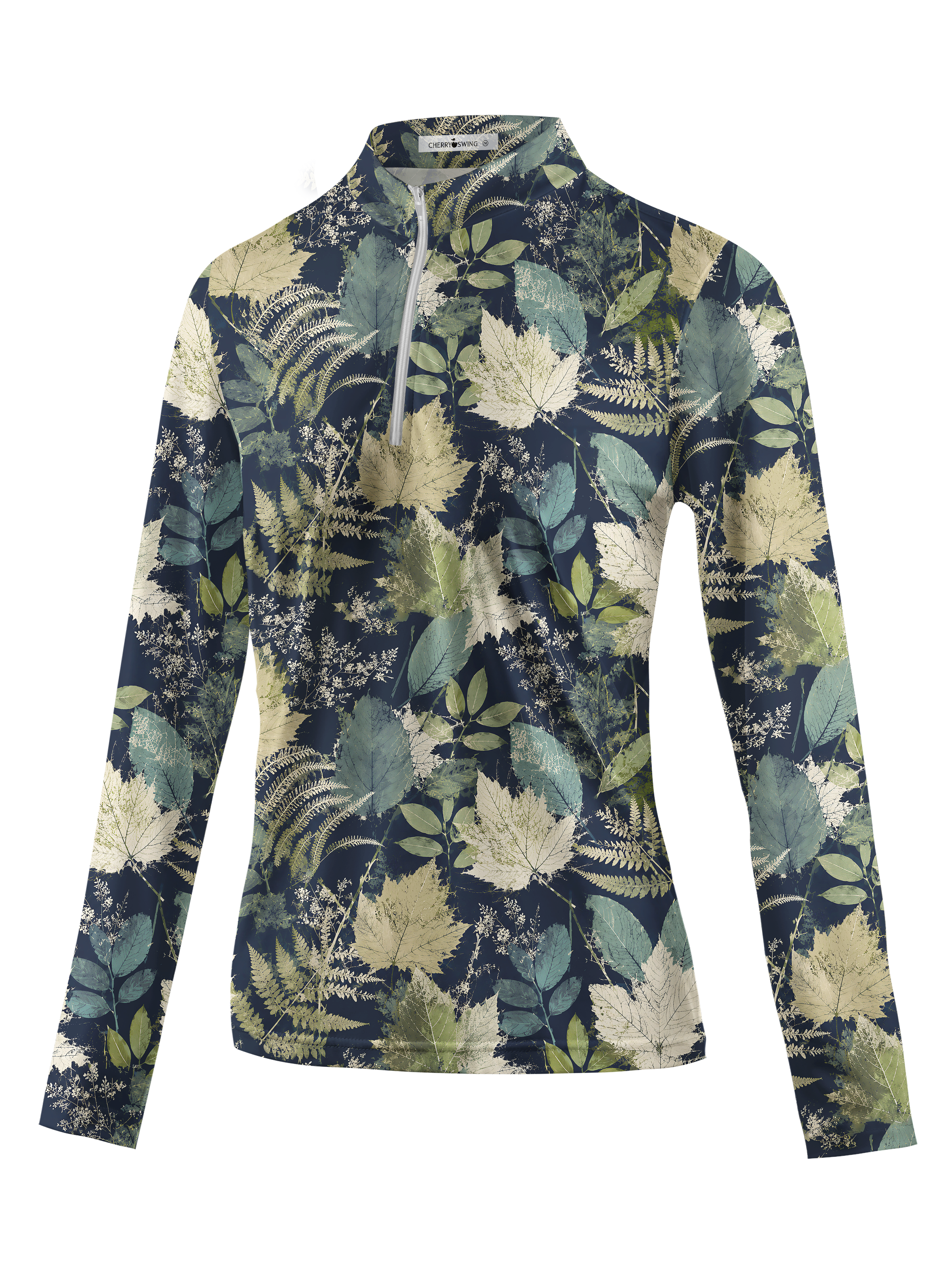 Cherryswing Women's Botanical Specimen Long Sleeve Golf Shirt