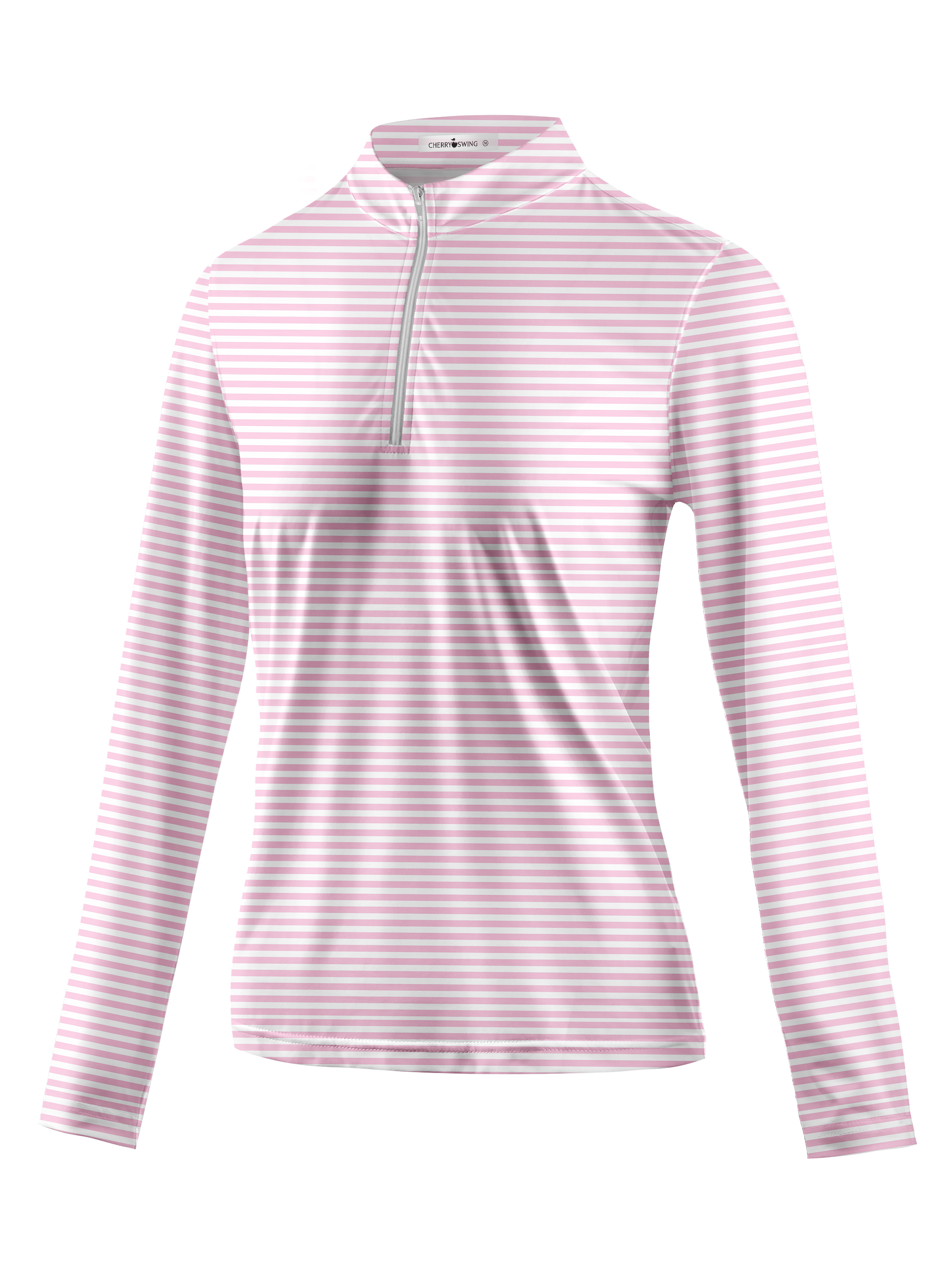 Cherryswing Women's Rose Petal Stripe Long Sleeve Golf Shirt
