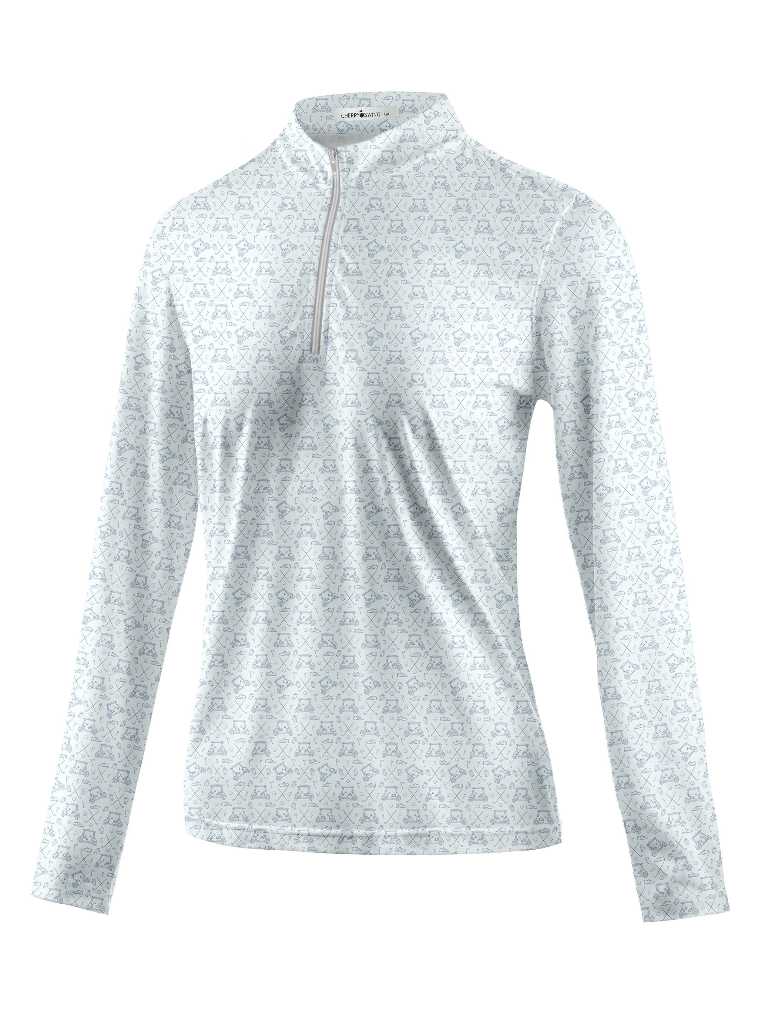 Cherryswing Women's Vintage Golf Icons Long Sleeve Golf Shirt