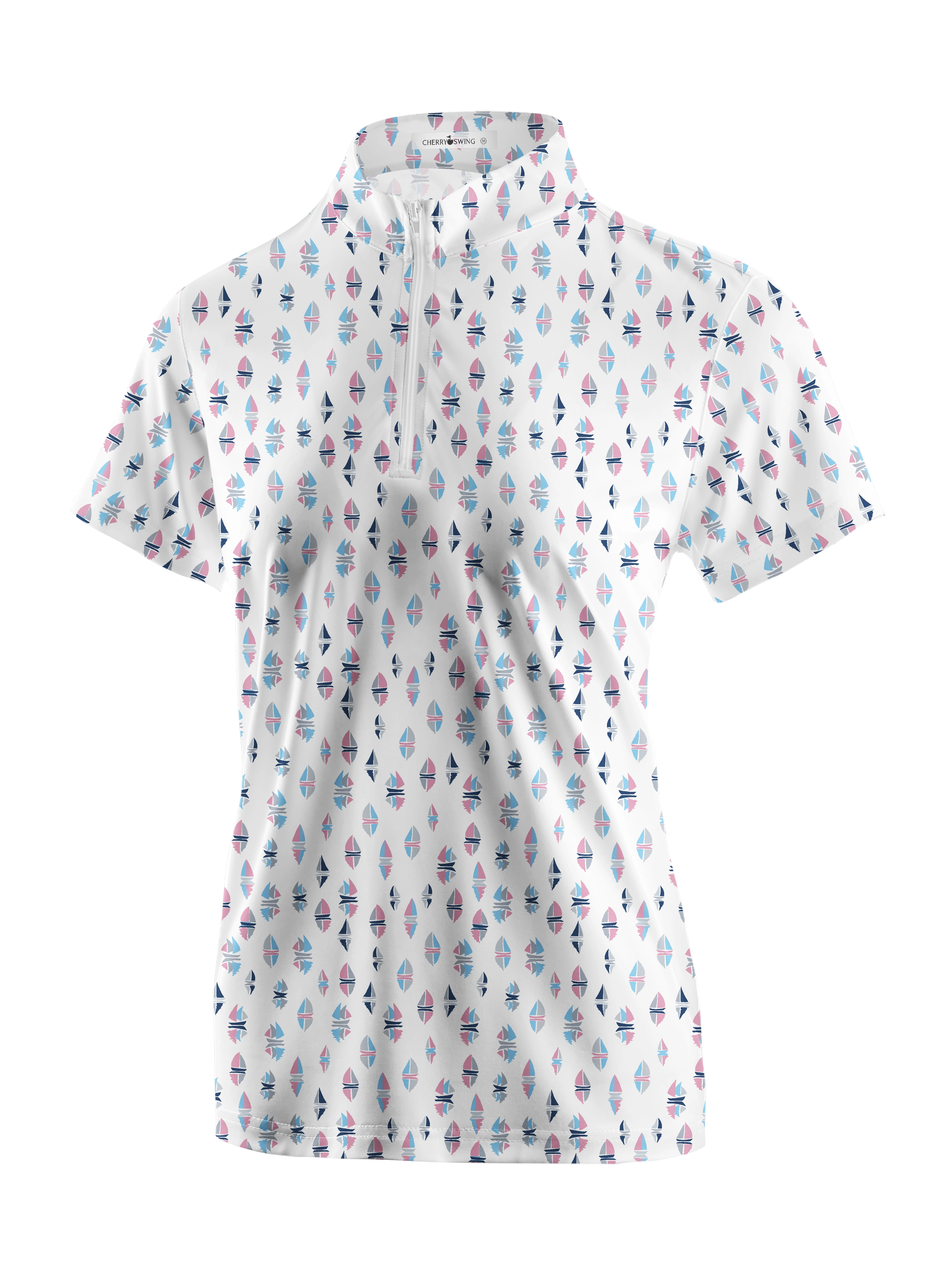 Cherryswing Women's Sailboat Golf Short Sleeve Polo Shirt