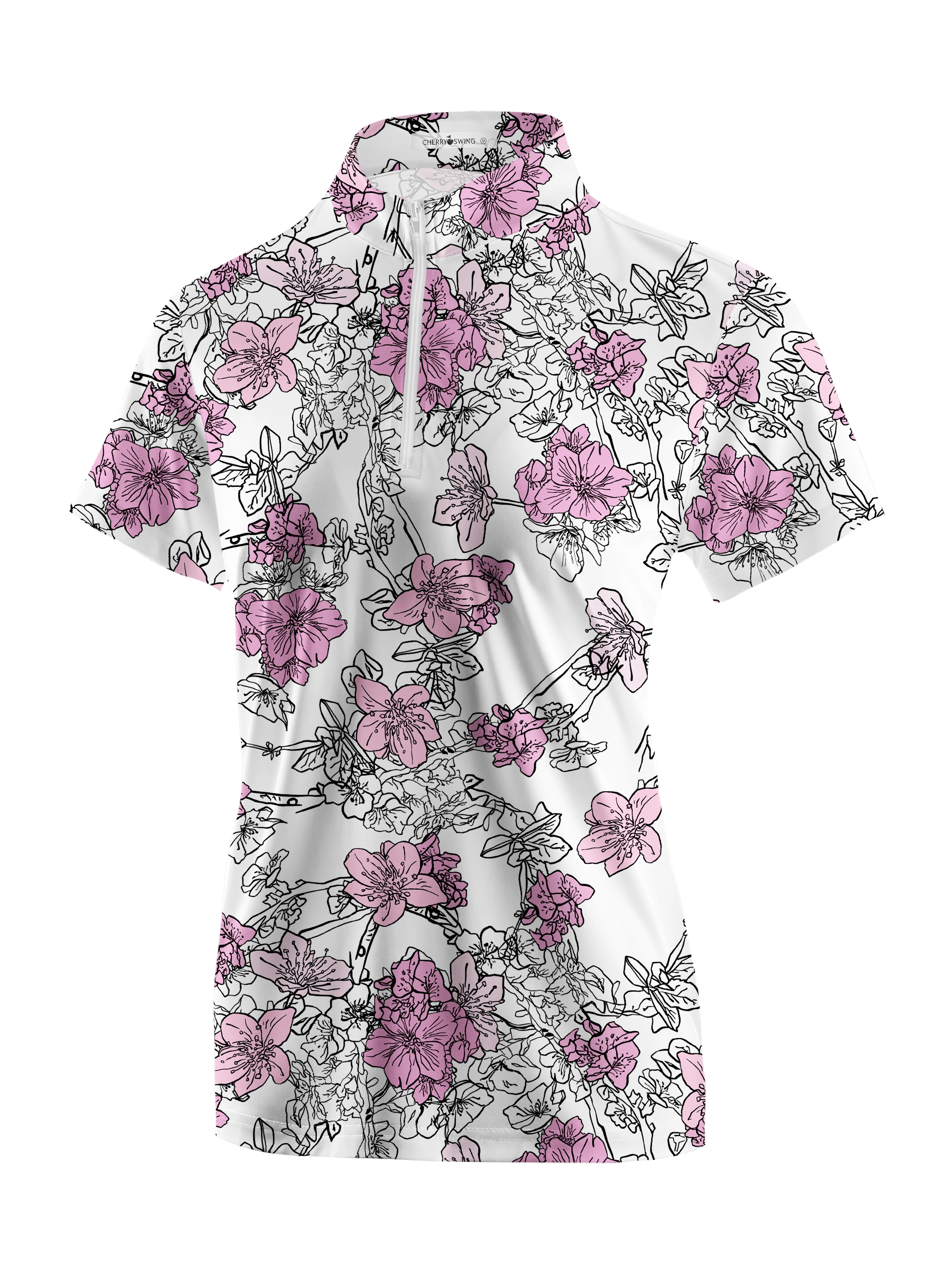 Cherryswing Women's Blossom Golf Short Sleeve Polo Shirt