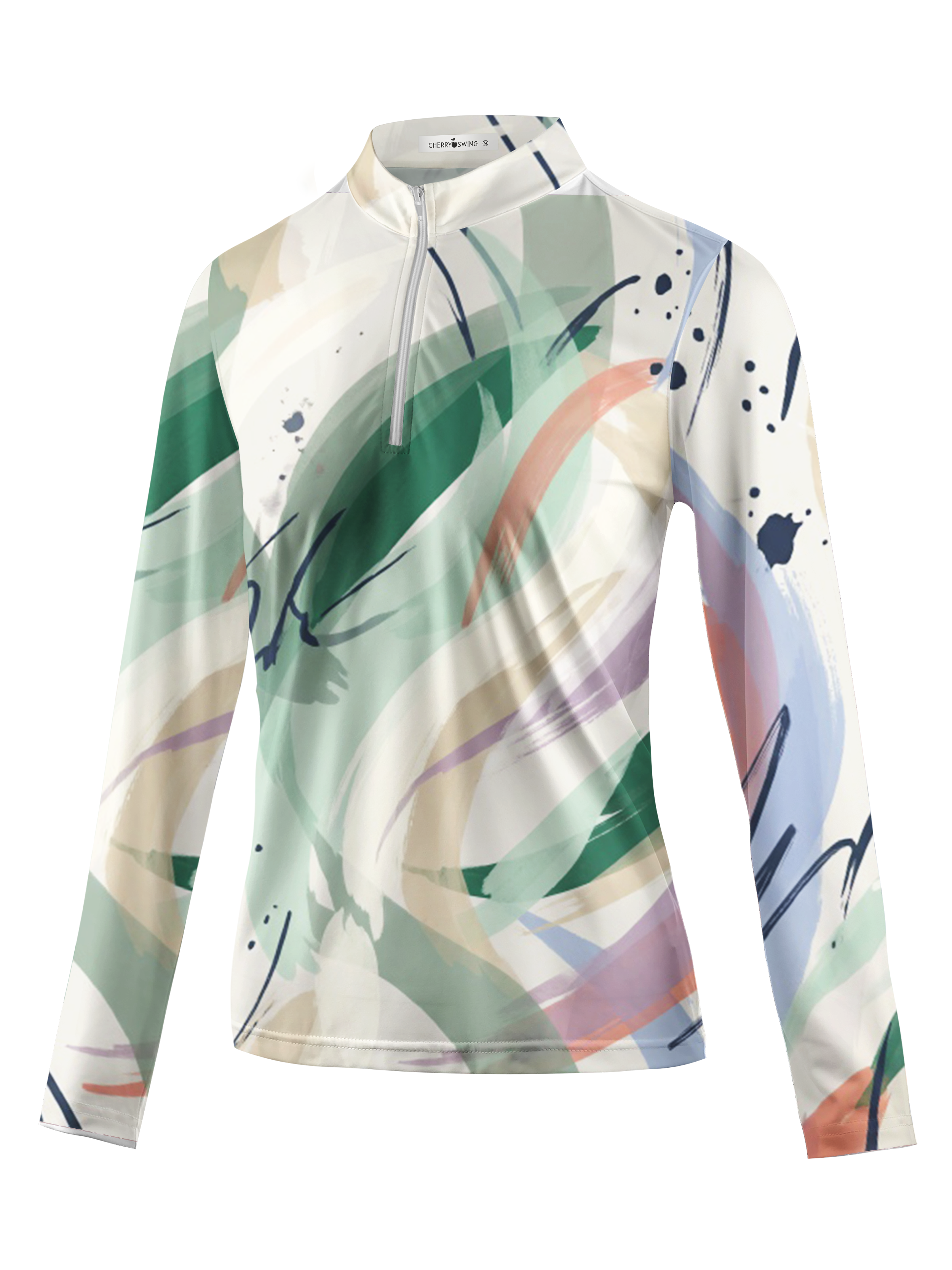 Cherryswing Women's Vibrant Splash Long Sleeve Golf Shirt