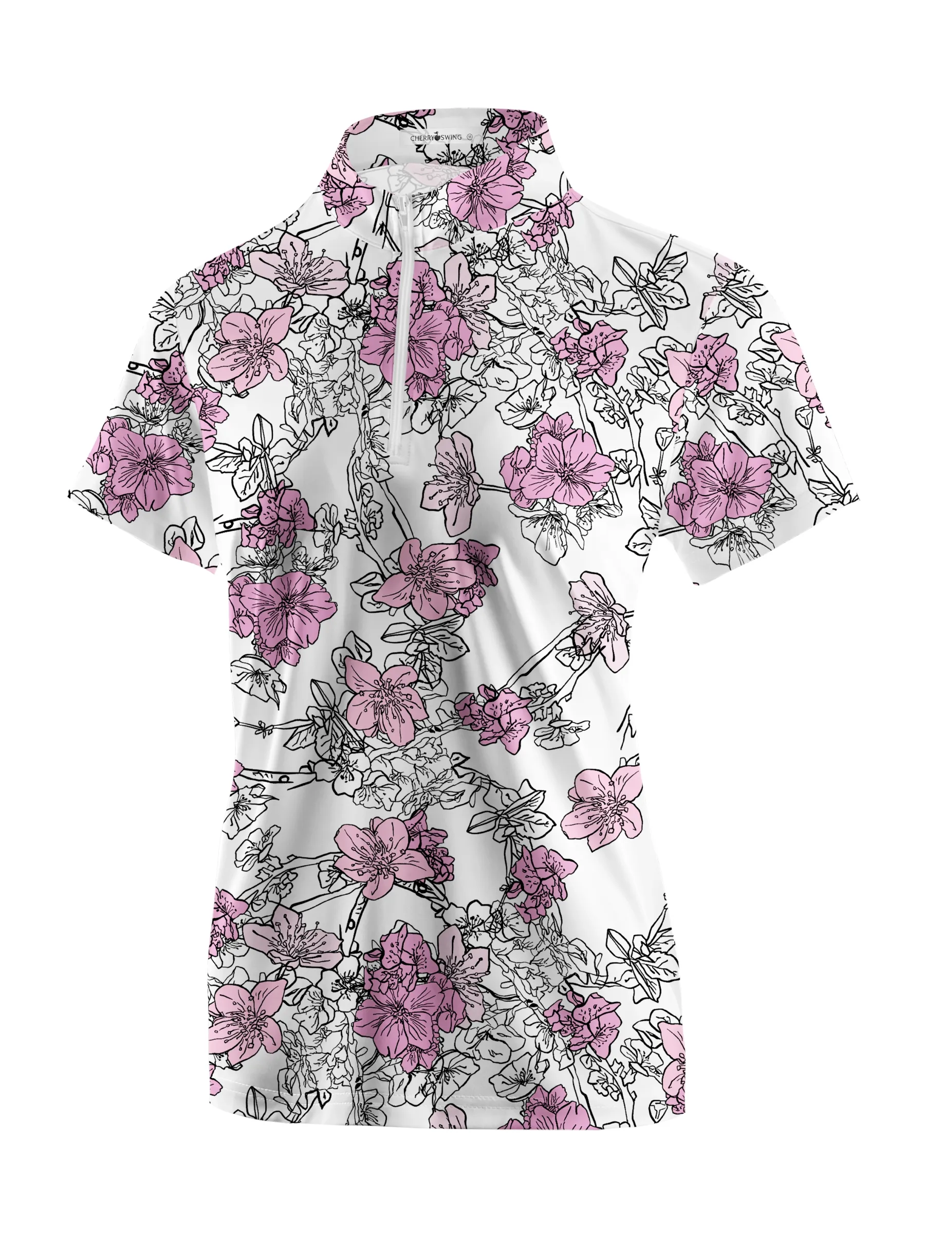 Cherryswing Women's Blossom Golf Short Sleeve Polo Shirt