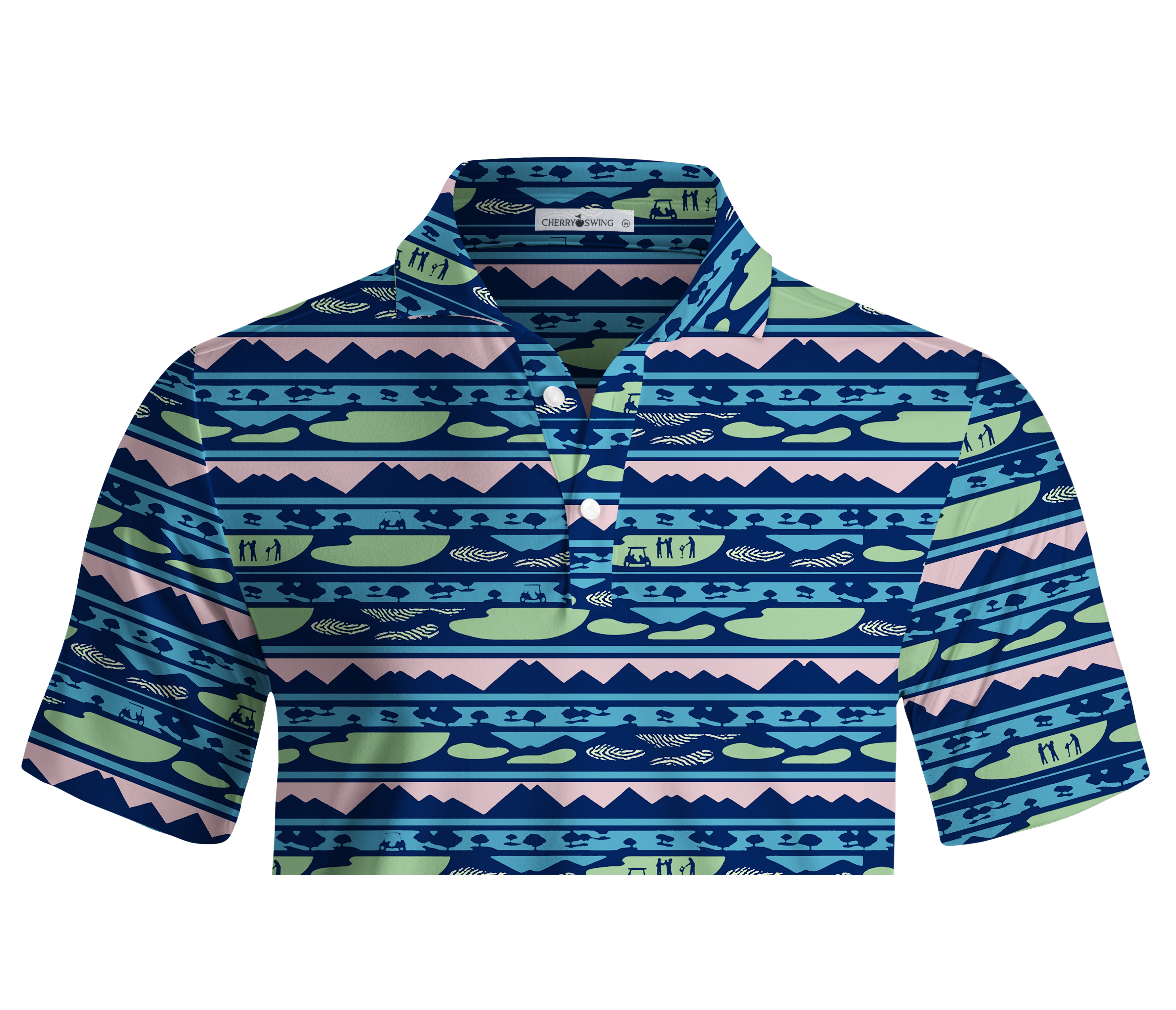 Cherryswing Fairway Horizon Print Men's Polo Shirt