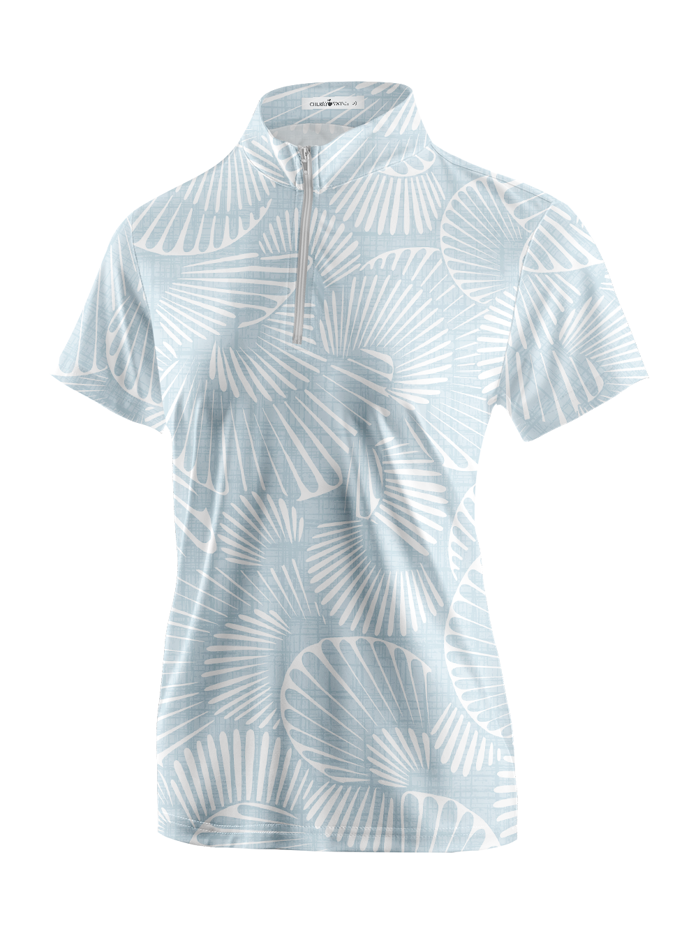 Cherryswing Women's Geometric Fan Leaf Short Sleeve Golf Shirt