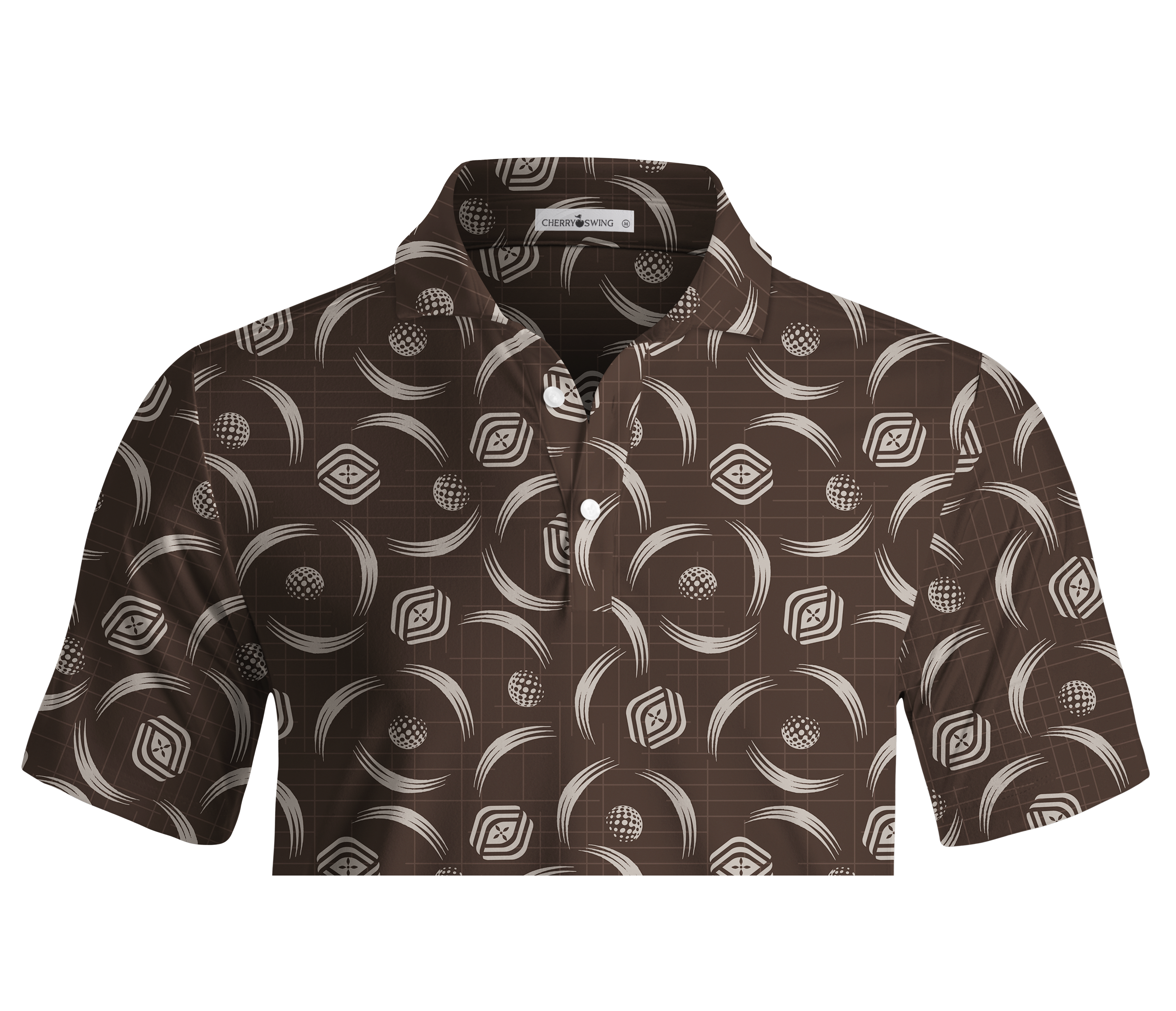 Cherryswing Golf Ball Spiral Motion Men's Polo Shirt