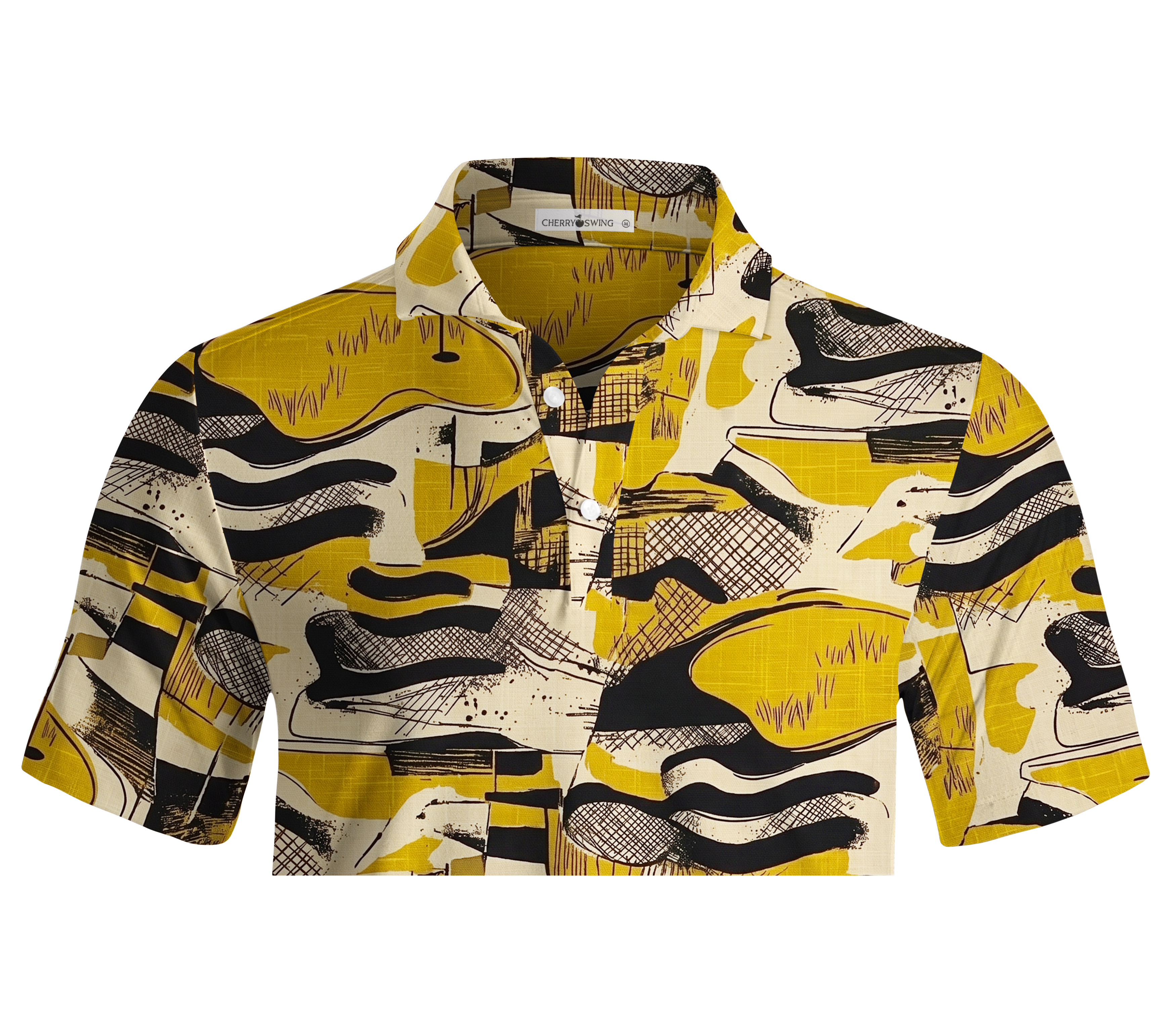 Cherryswing Abstract Golf Course Men's Polo Shirt