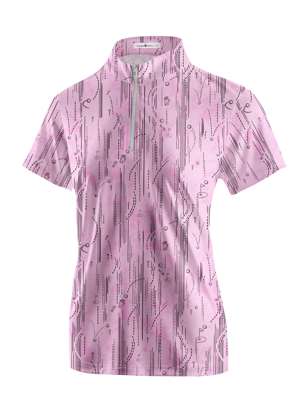 Cherryswing Women's Playful Fairway Motion Short Sleeve Golf Shirt