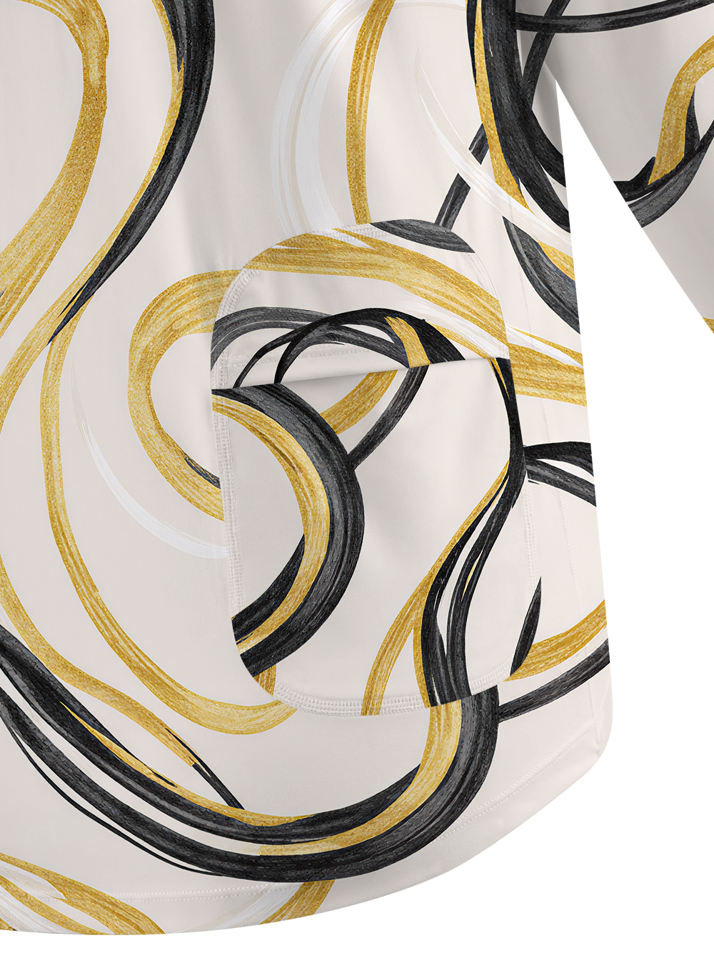 Cherryswing Women's Gold Swirl Line Golf Shirt