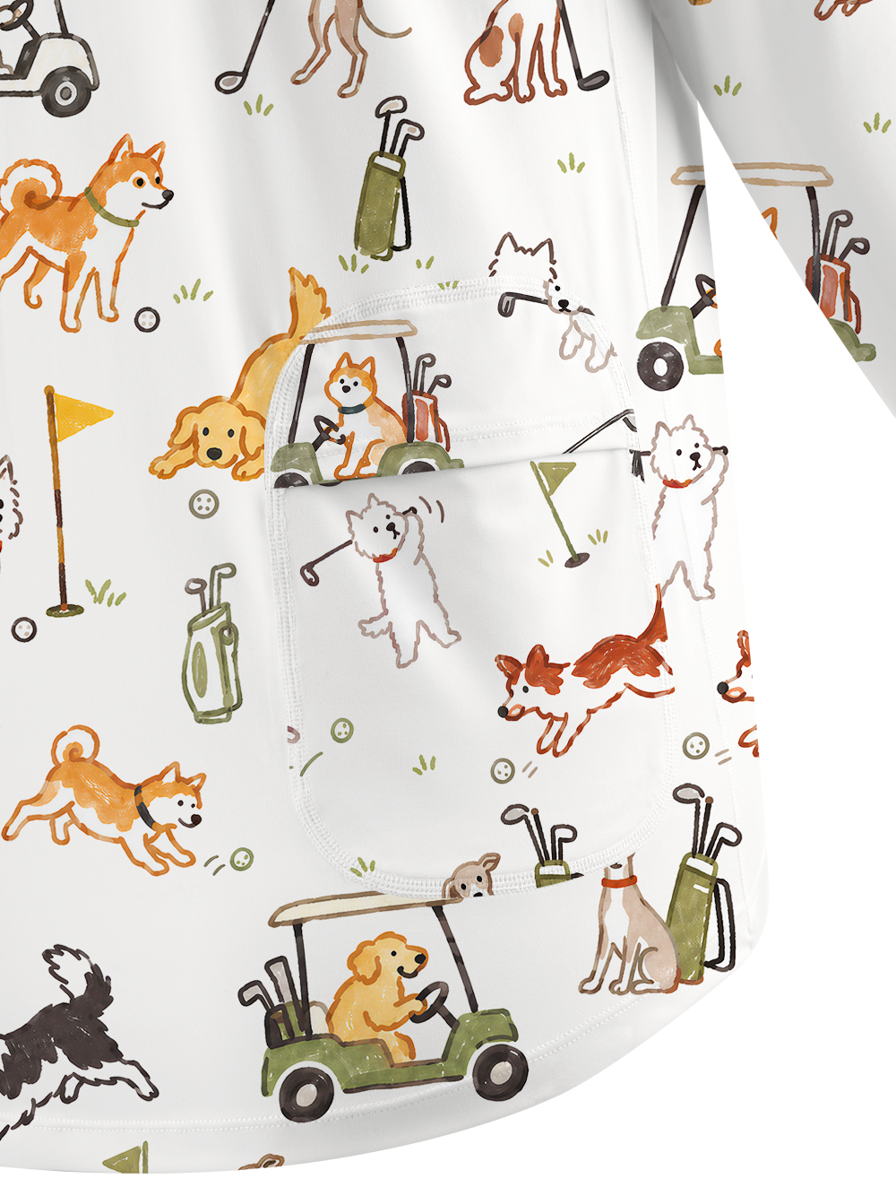 Cherryswing Women's Cute Golf Pup Novelty Print Golf Shirt