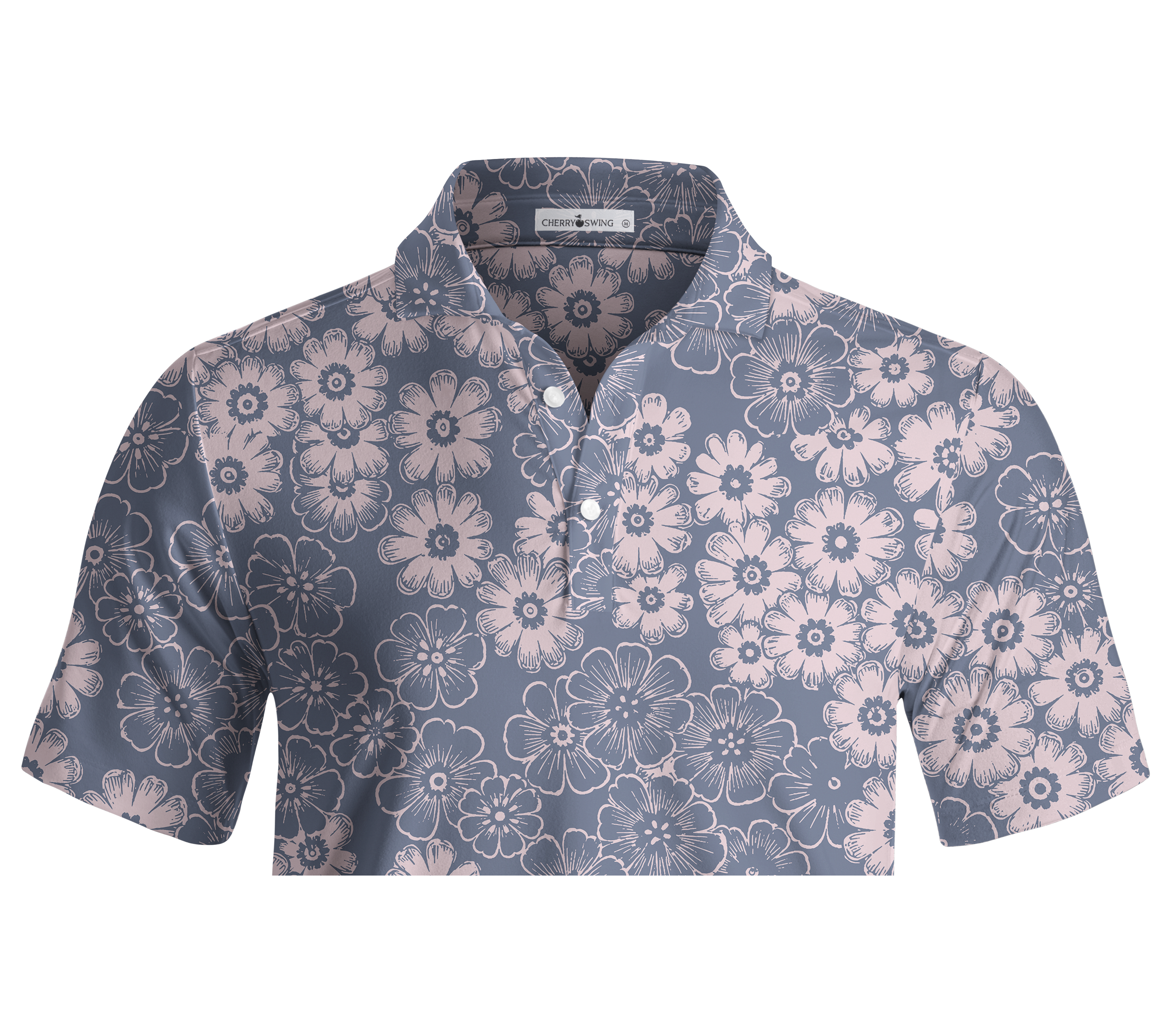 Cherryswing Hand-Drawn Daisy Men's Polo Shirt